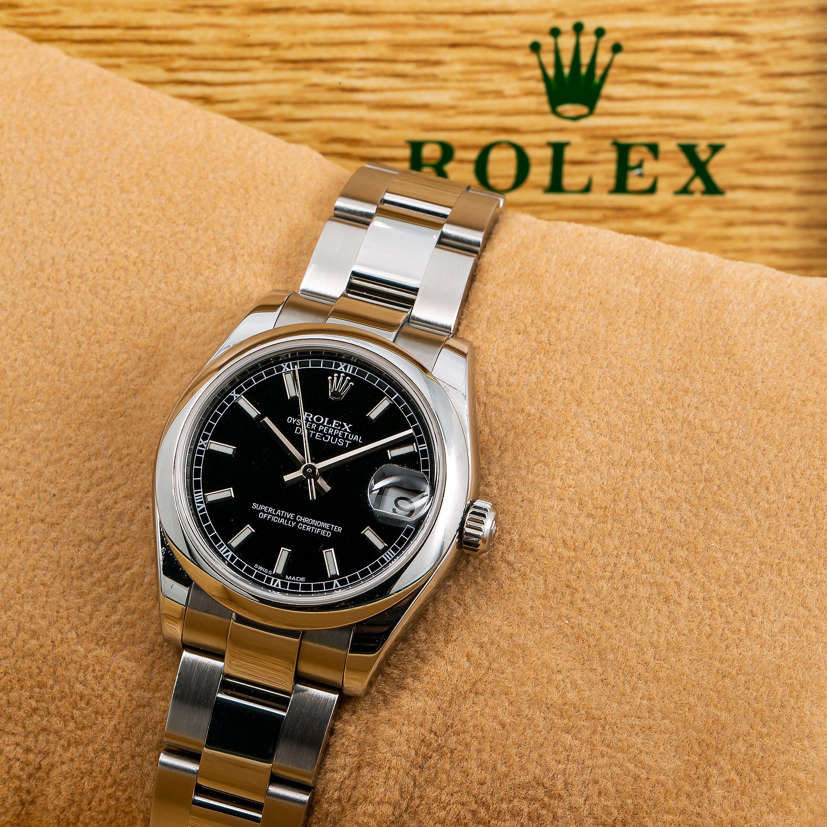 Rolex Lady-Datejust 178240 31MM Black Dial With Stainless Steel Oyster Bracelet