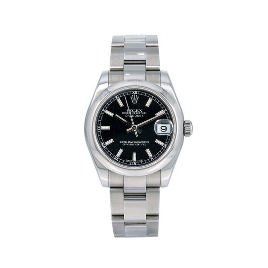 Rolex Lady-Datejust 178240 31MM Black Dial With Stainless Steel Oyster Bracelet