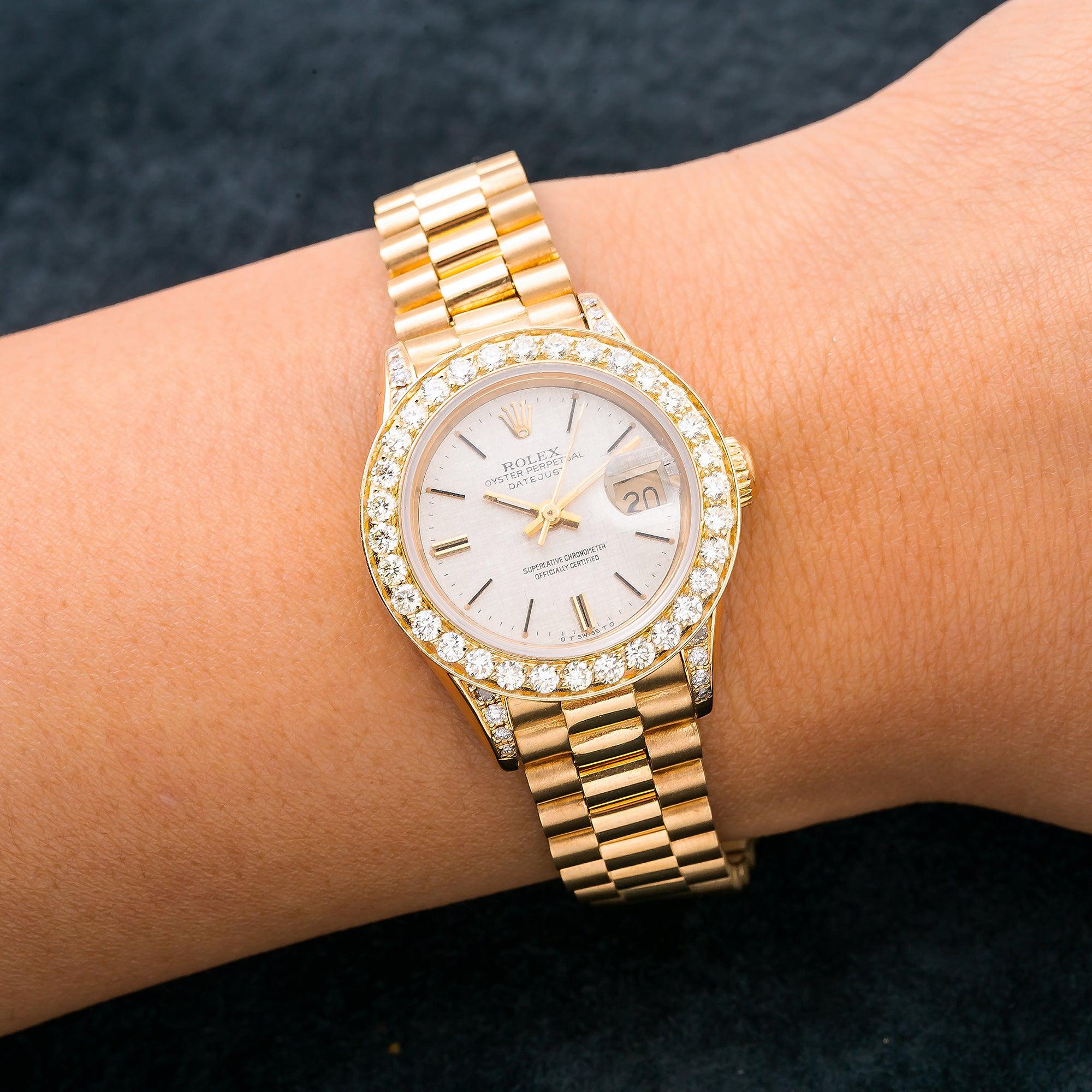 Rolex Lady-Datejust 6917 26MM White Dial With Yellow Gold Bracelet