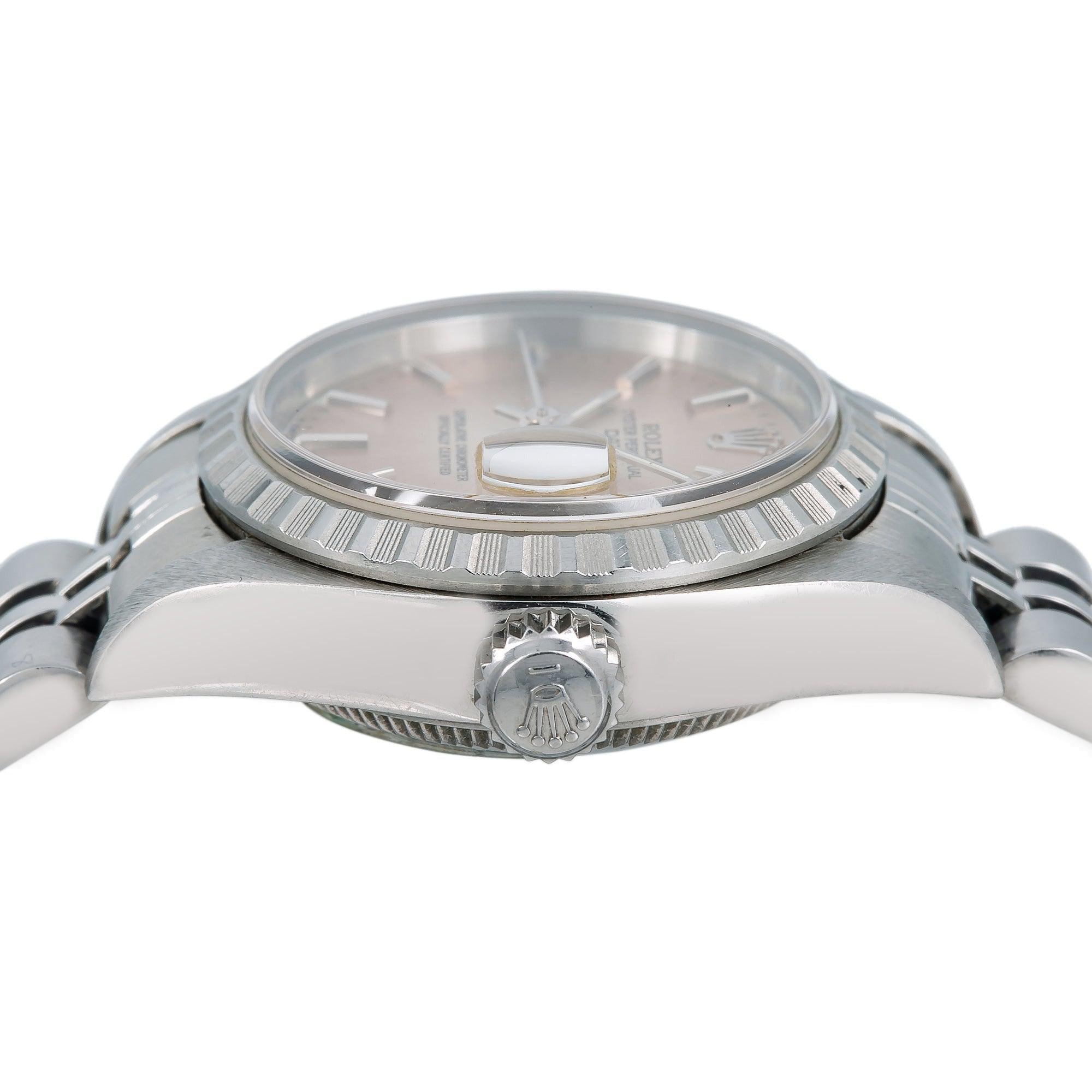 Rolex Oyster Perpetual Lady-Date 69240 26MM Salmon Dial With Stainless Steel Jubilee Bracelet