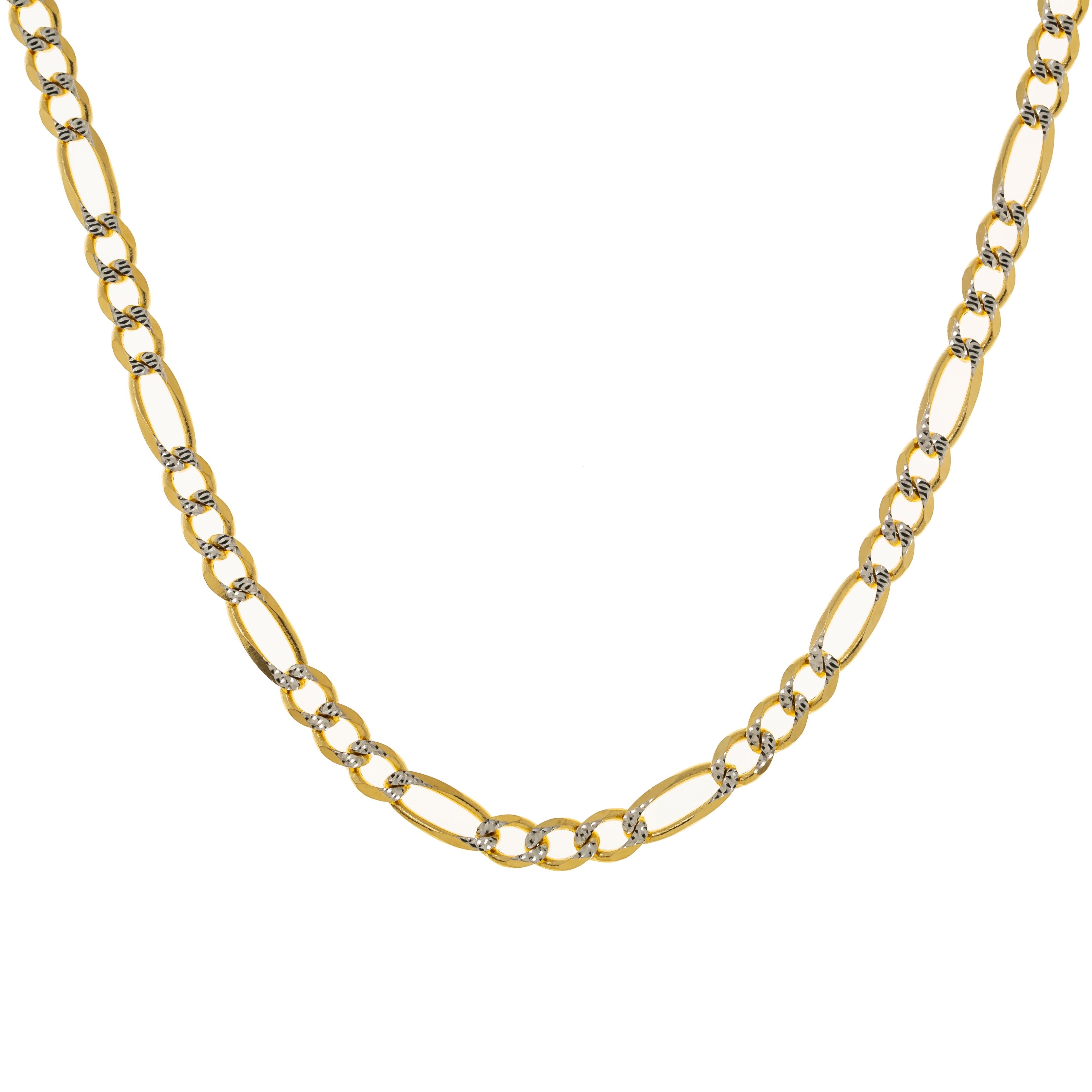 14K GOLD DIAMOND CUT 5MM FIGARO CHAIN