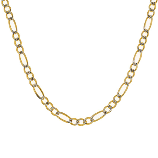14K GOLD DIAMOND CUT 5MM FIGARO CHAIN