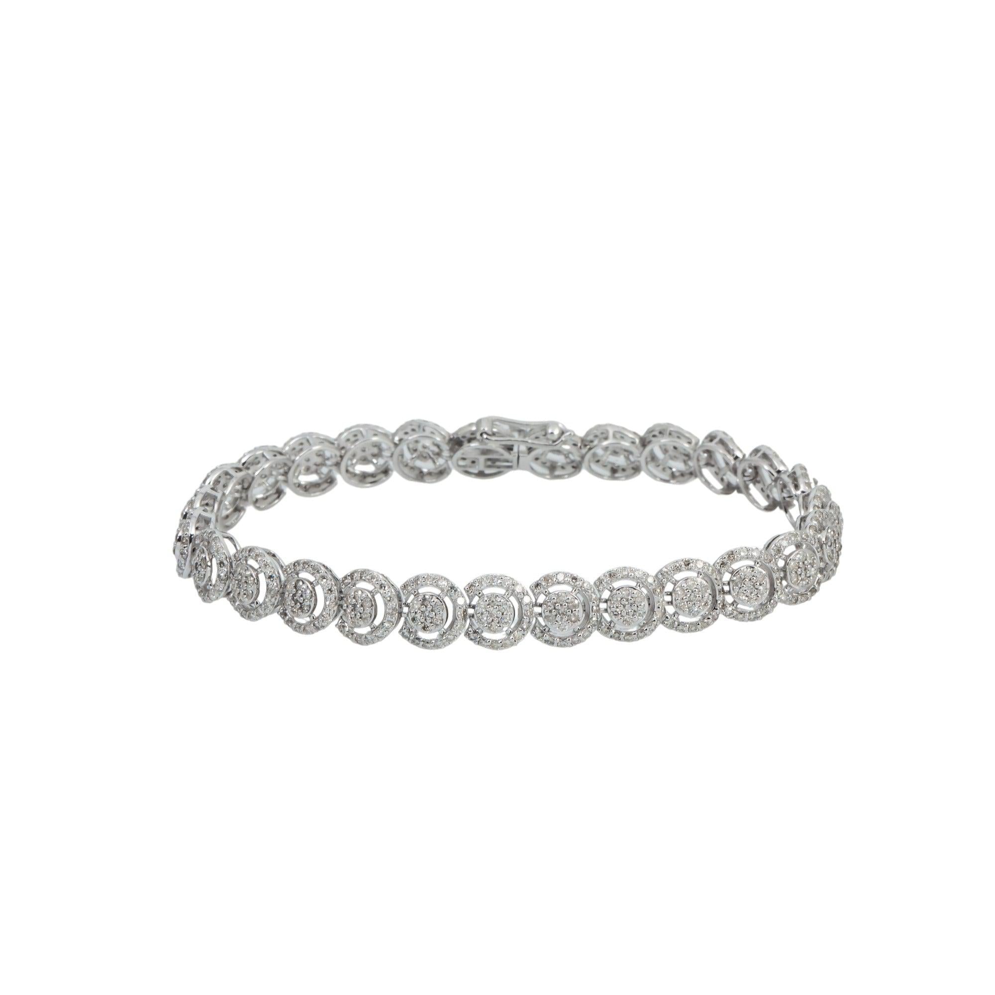 14K GOLD ROUND DIAMOND CIRCLE SHAPE BRACELET 4.03 CT