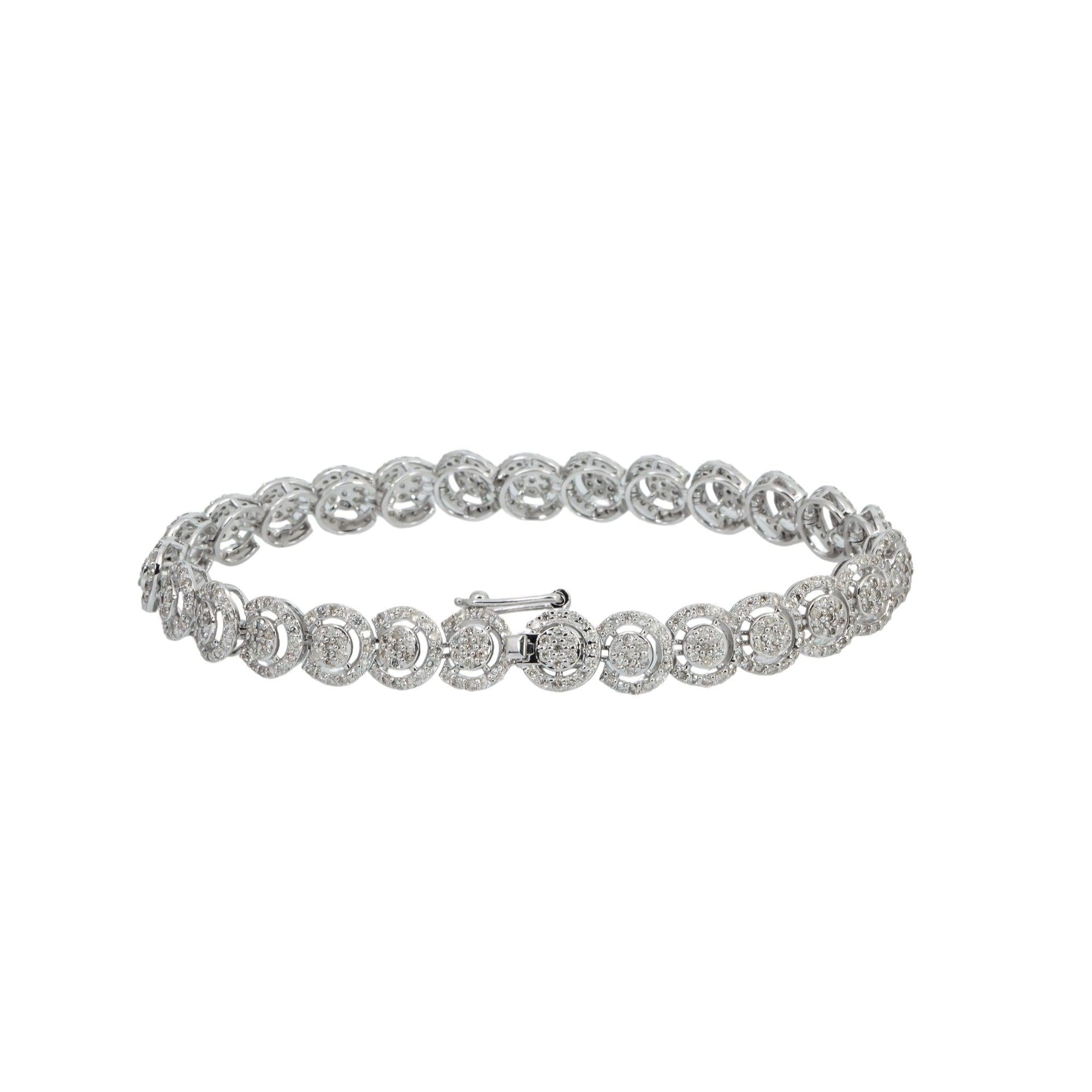 14K GOLD ROUND DIAMOND CIRCLE SHAPE BRACELET 4.03 CT