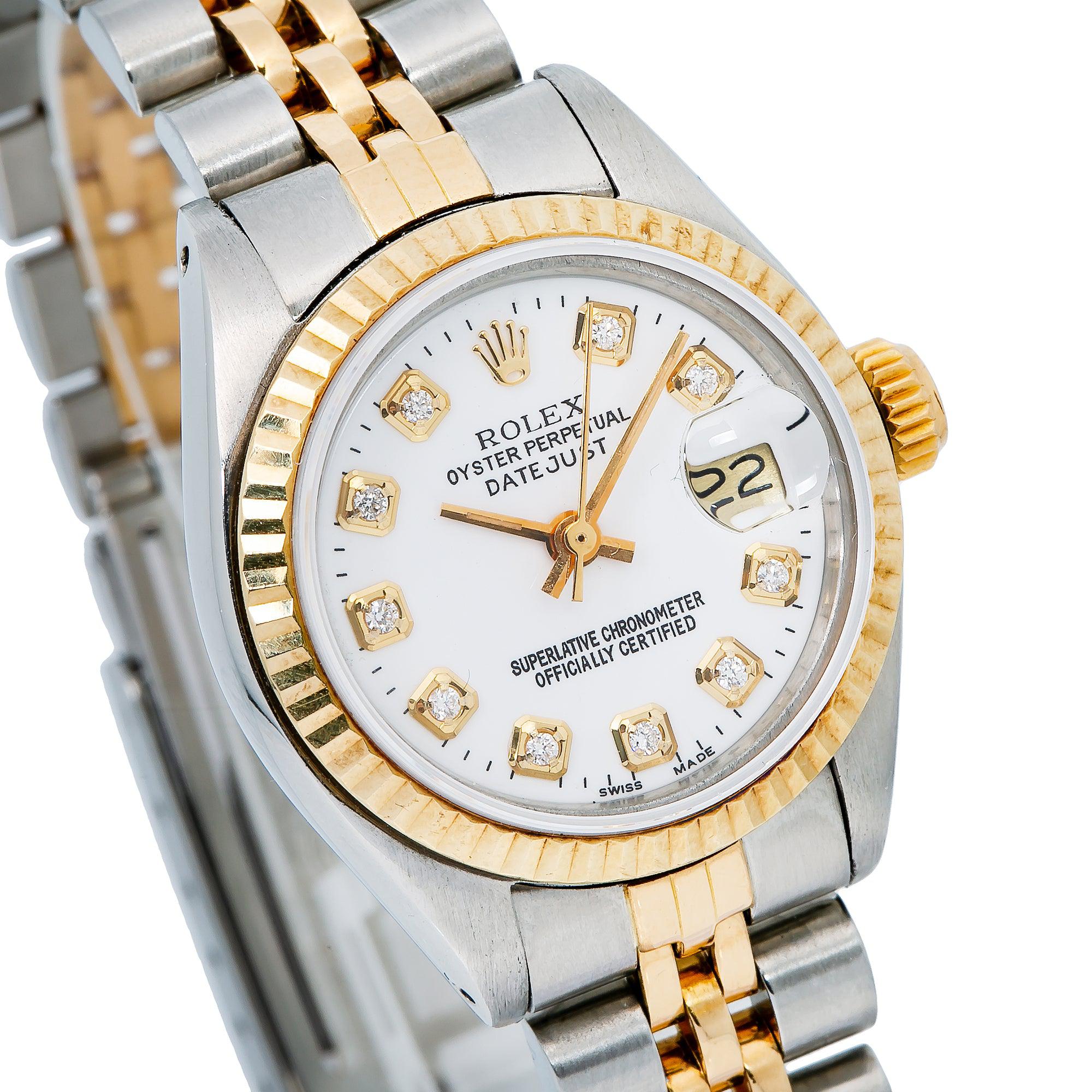 Rolex Lady-Datejust 6917 26MM White Diamond Dial With Two Tone Bracelet