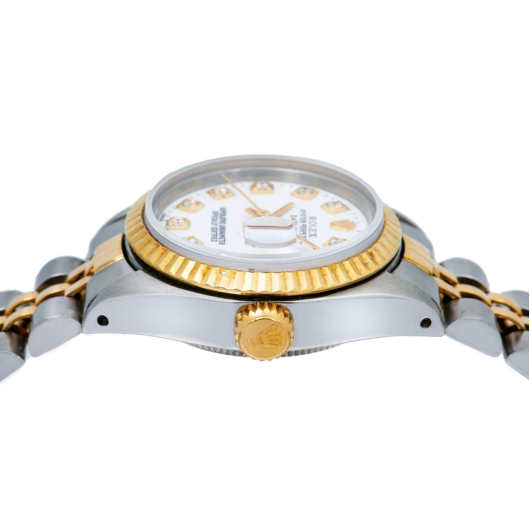 Rolex Lady-Datejust 6917 26MM White Diamond Dial With Two Tone Bracelet