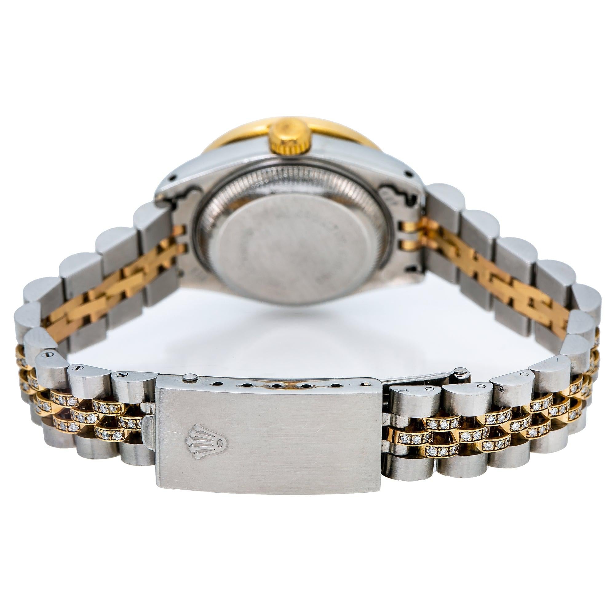 Rolex Lady-Datejust 69173 26MM Purple Diamond Dial With Two Tone Bracelet