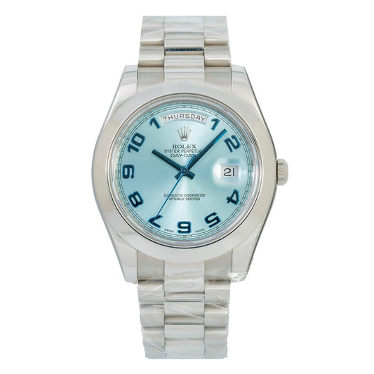 Rolex Day-Date II 218206 41MM Ice Blue Dial With Platinum Presidential Bracelet