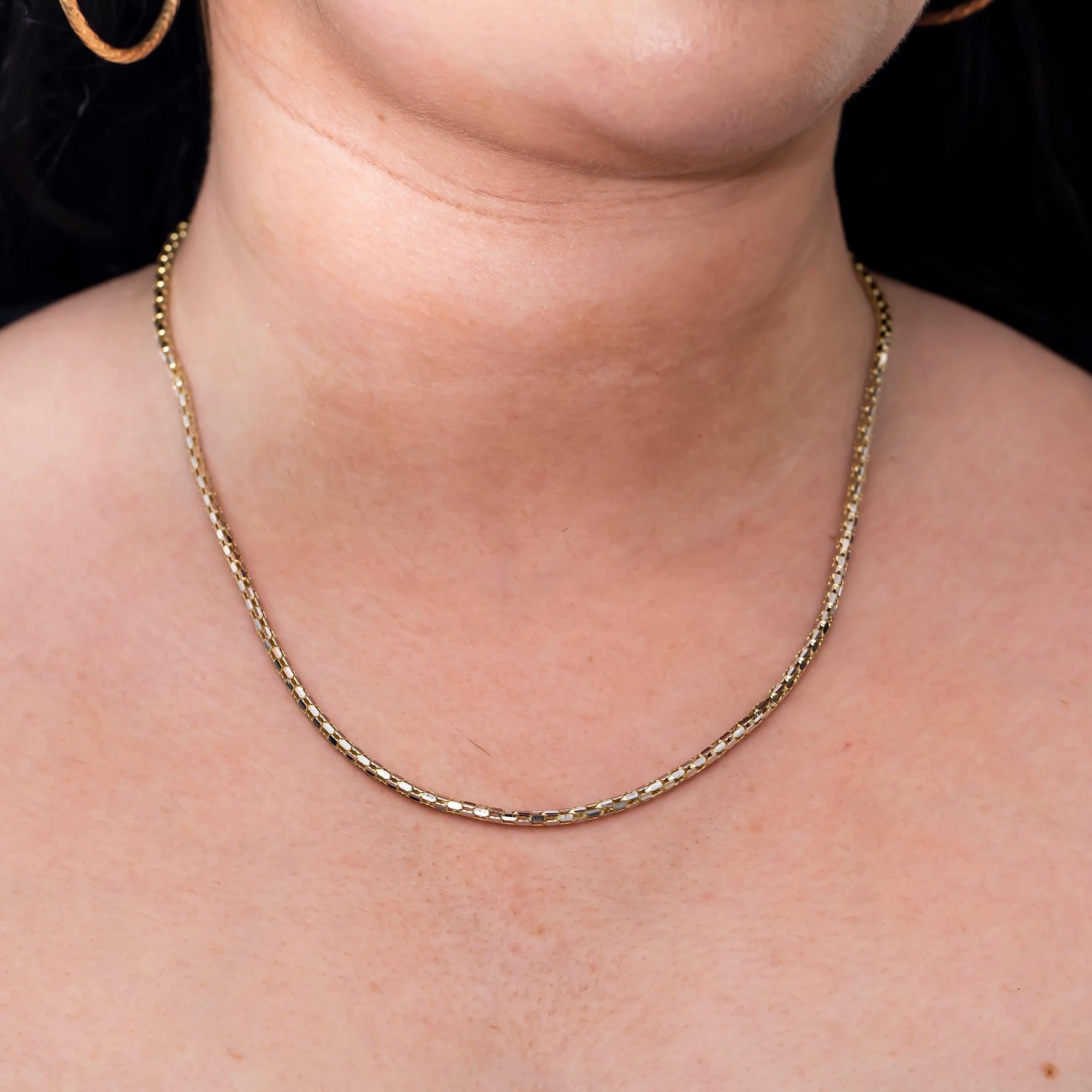 14K GOLD DIAMOND CUT 2MM BOX CHAIN