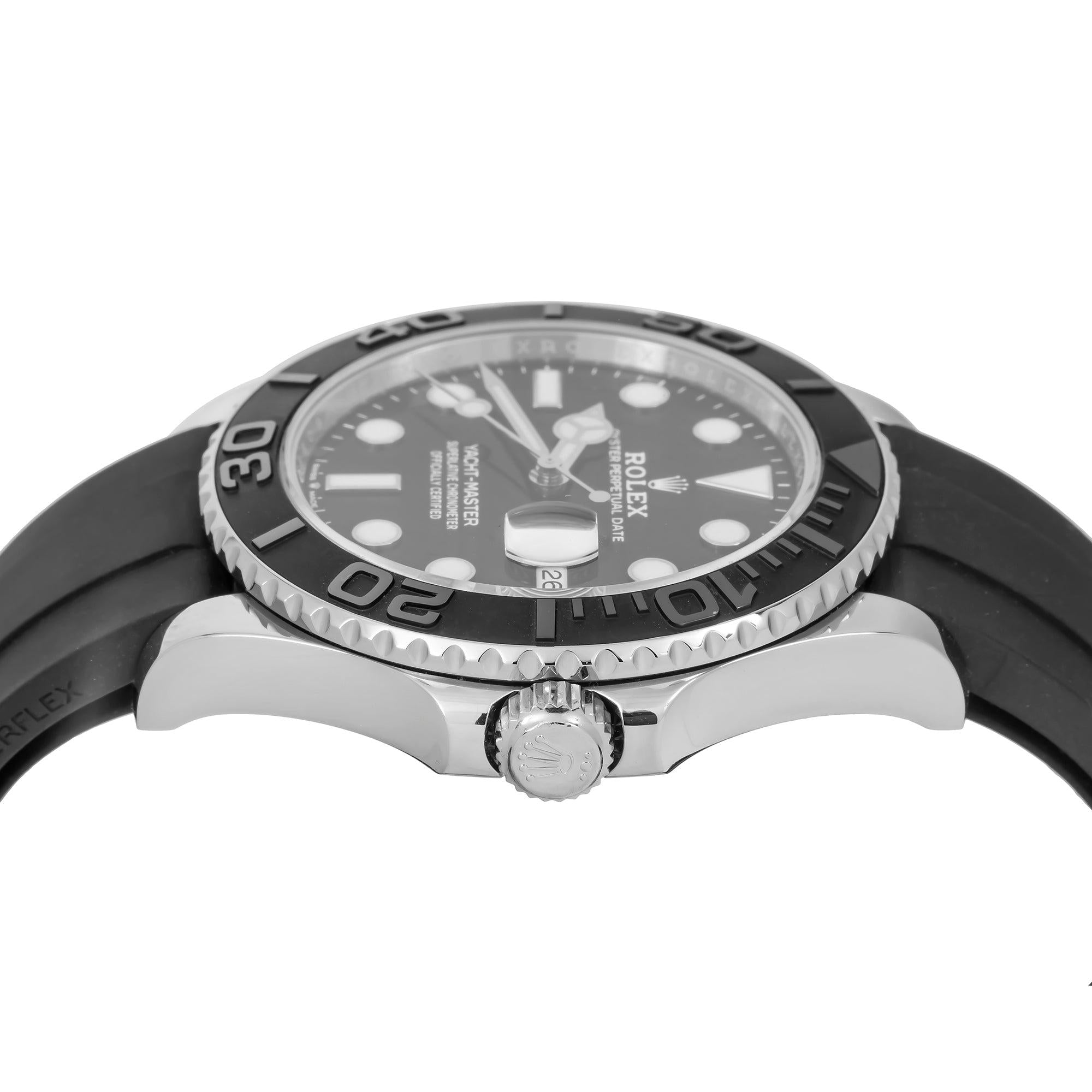 Rolex White Gold Yacht-Master 226659 42MM Black Dial With Black Oysterflex Strap