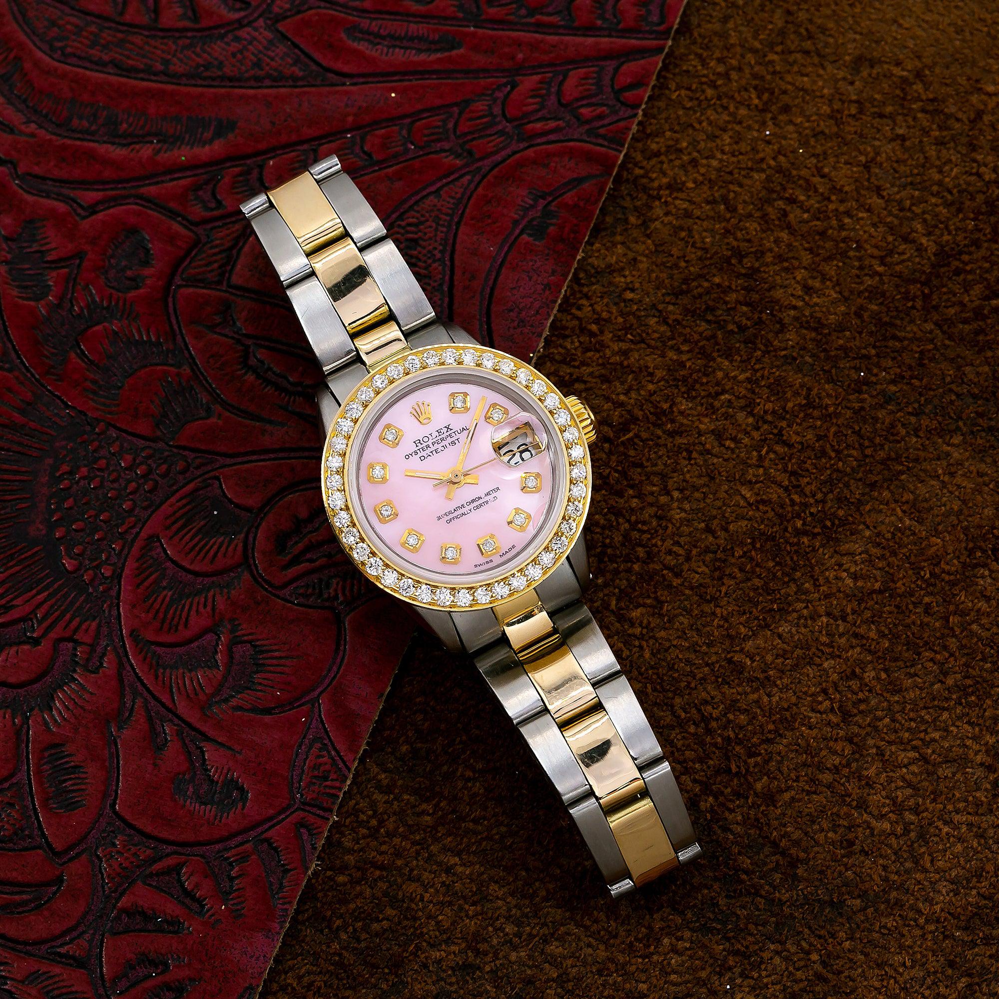 Rolex Oyster Perpetual Lady DateJust 26MM Pink Diamond Dial With Two Tone Oyster Bracelet