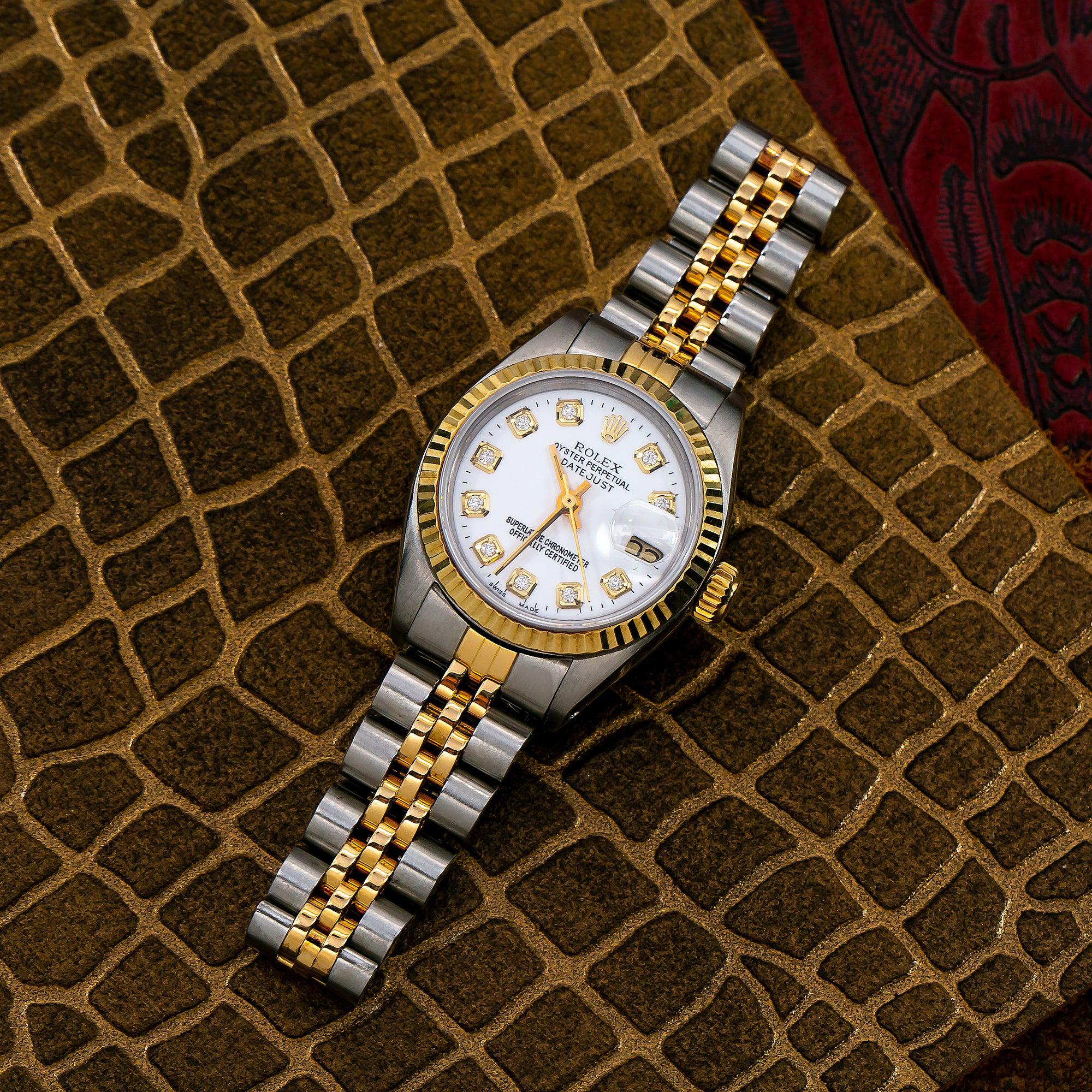 Rolex Lady-Datejust 6917 26MM White Diamond Dial With Two Tone Bracelet