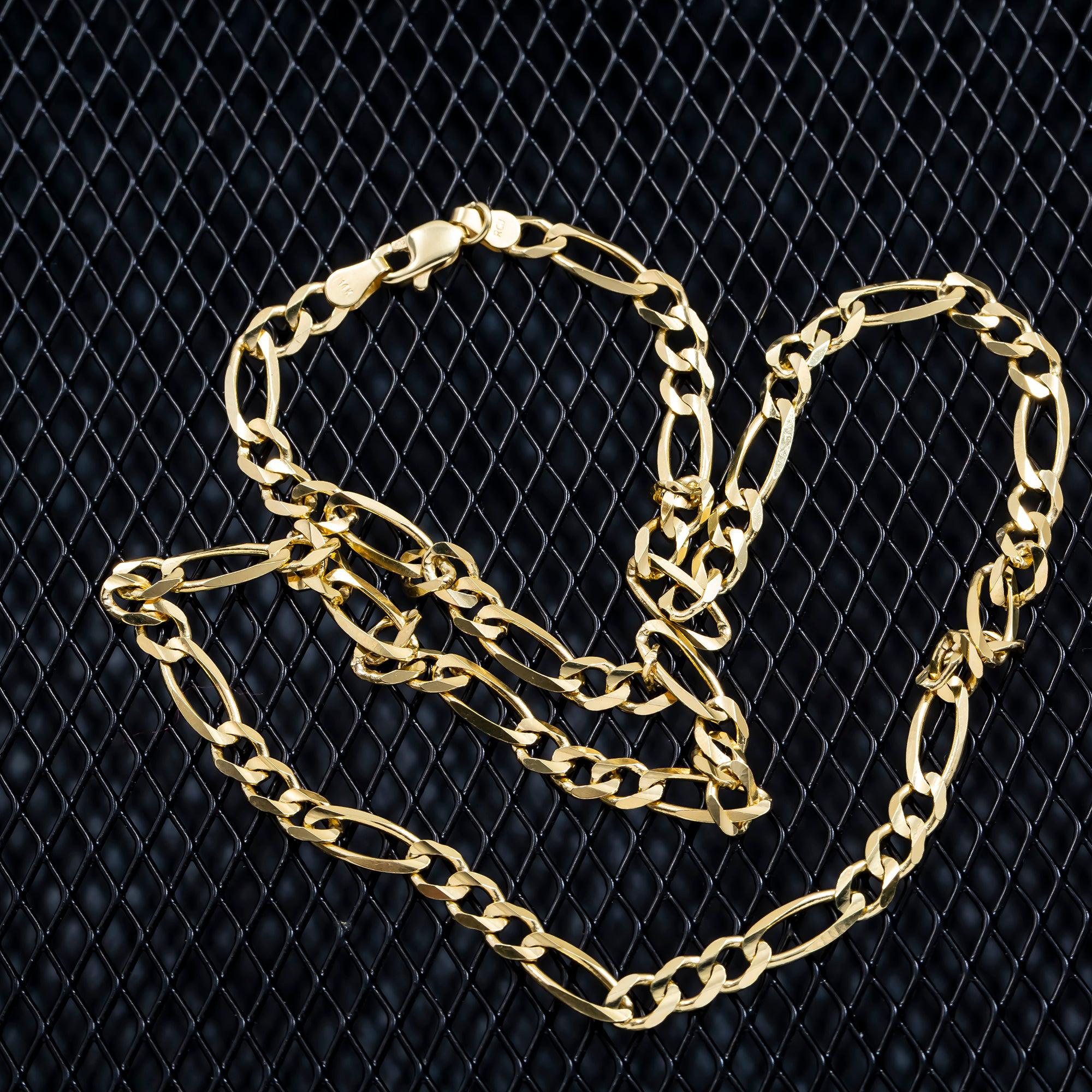 14K GOLD 3MM FIGARO CHAIN