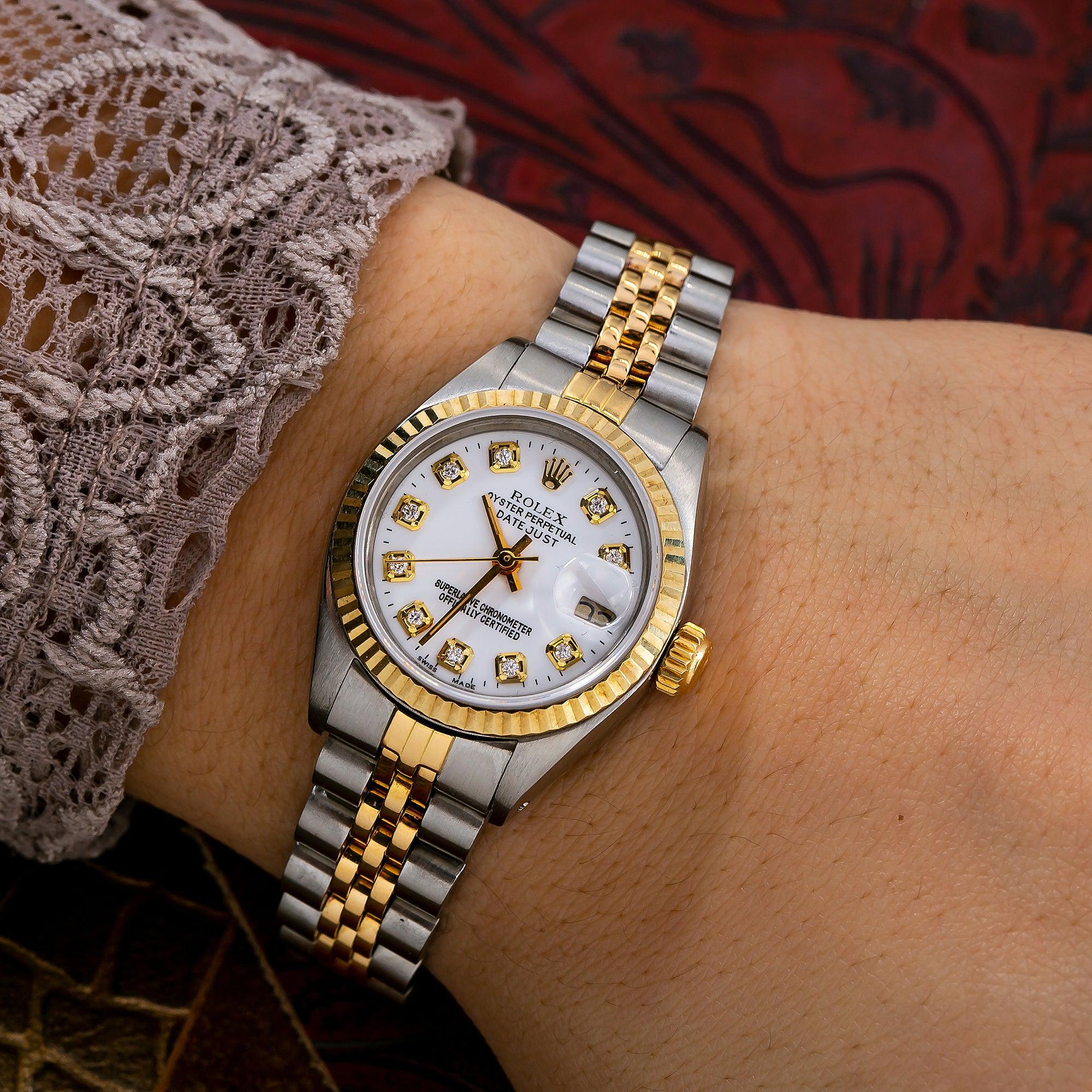 Rolex Lady-Datejust 6917 26MM White Diamond Dial With Two Tone Bracelet