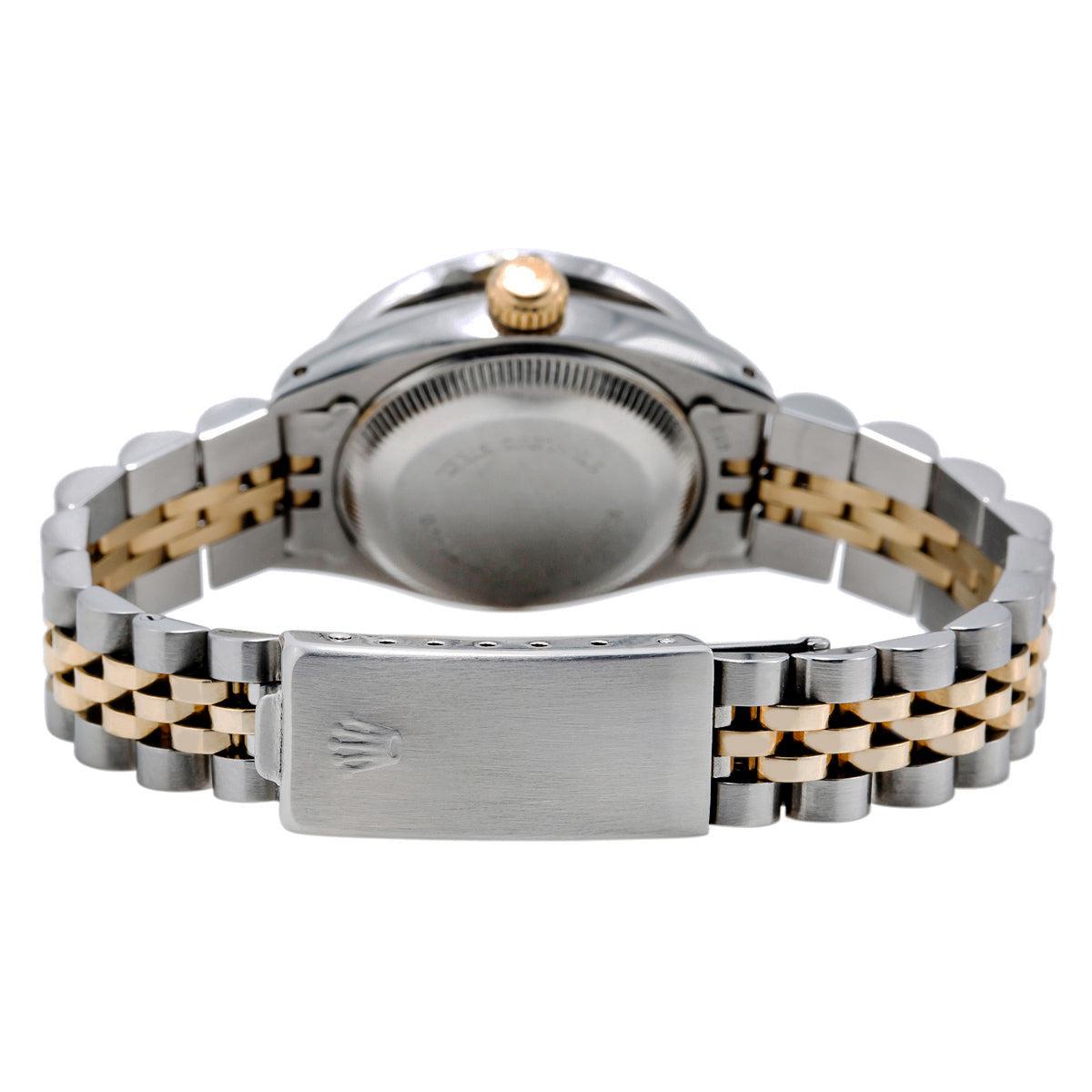 Rolex Datejust Two Tone Diamond Watch 26mm, Green Dial with 1.5CT Diamond Bezel