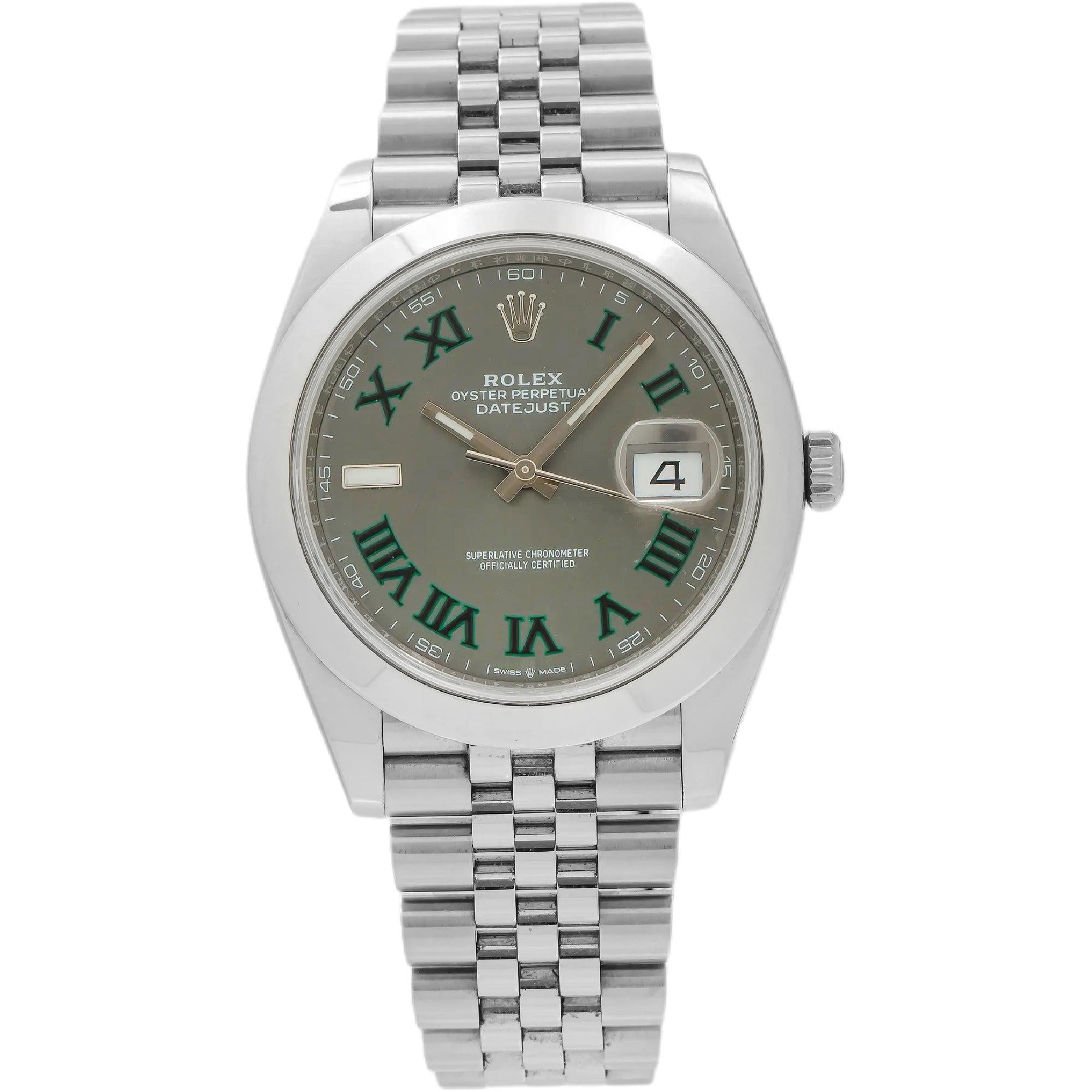 Rolex Steel Datejust 126300 41MM Wimbledon Dial With Jubilee Bracelet