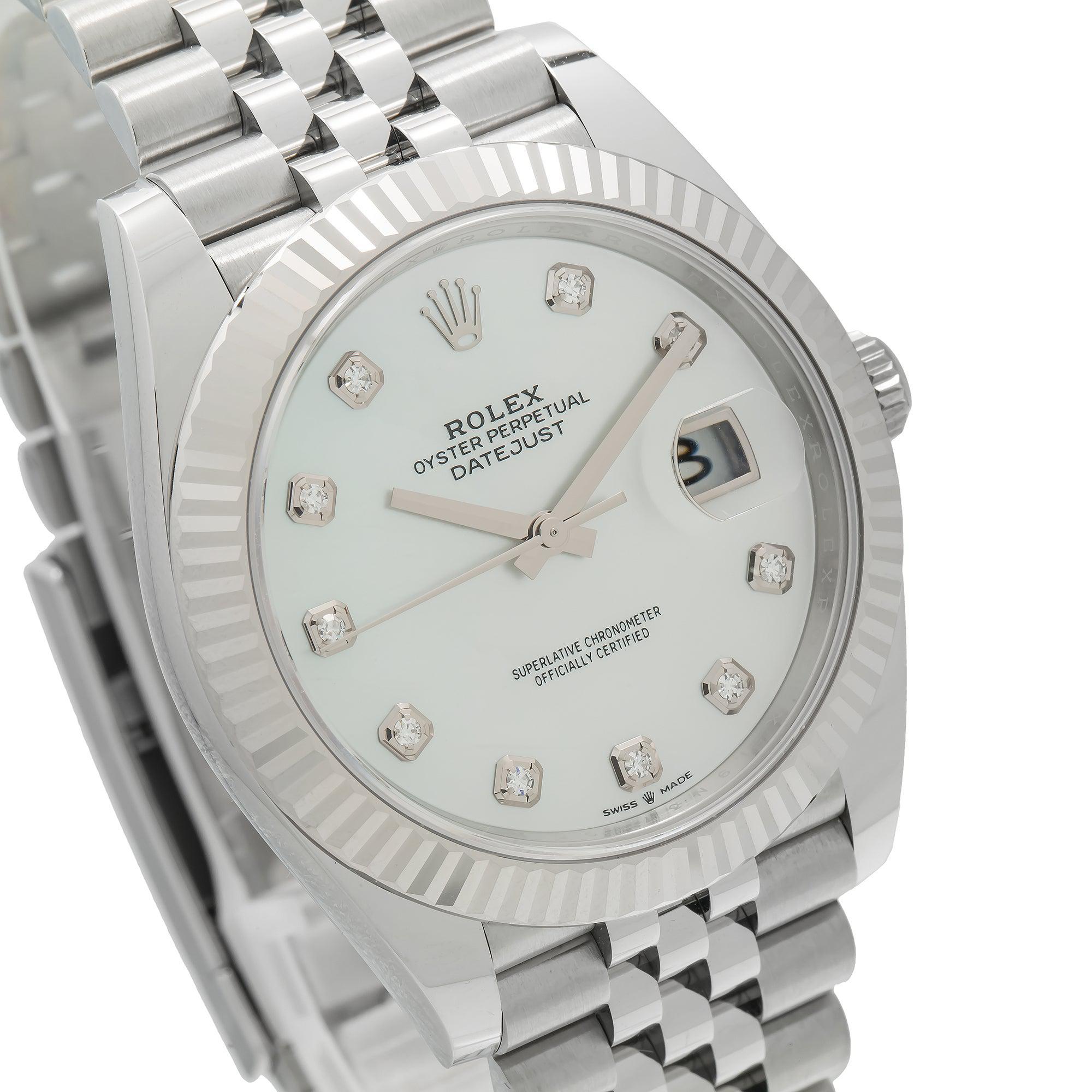 Rolex Datejust 126334 41MM Silver Diamond Dial With Jubilee Bracelet