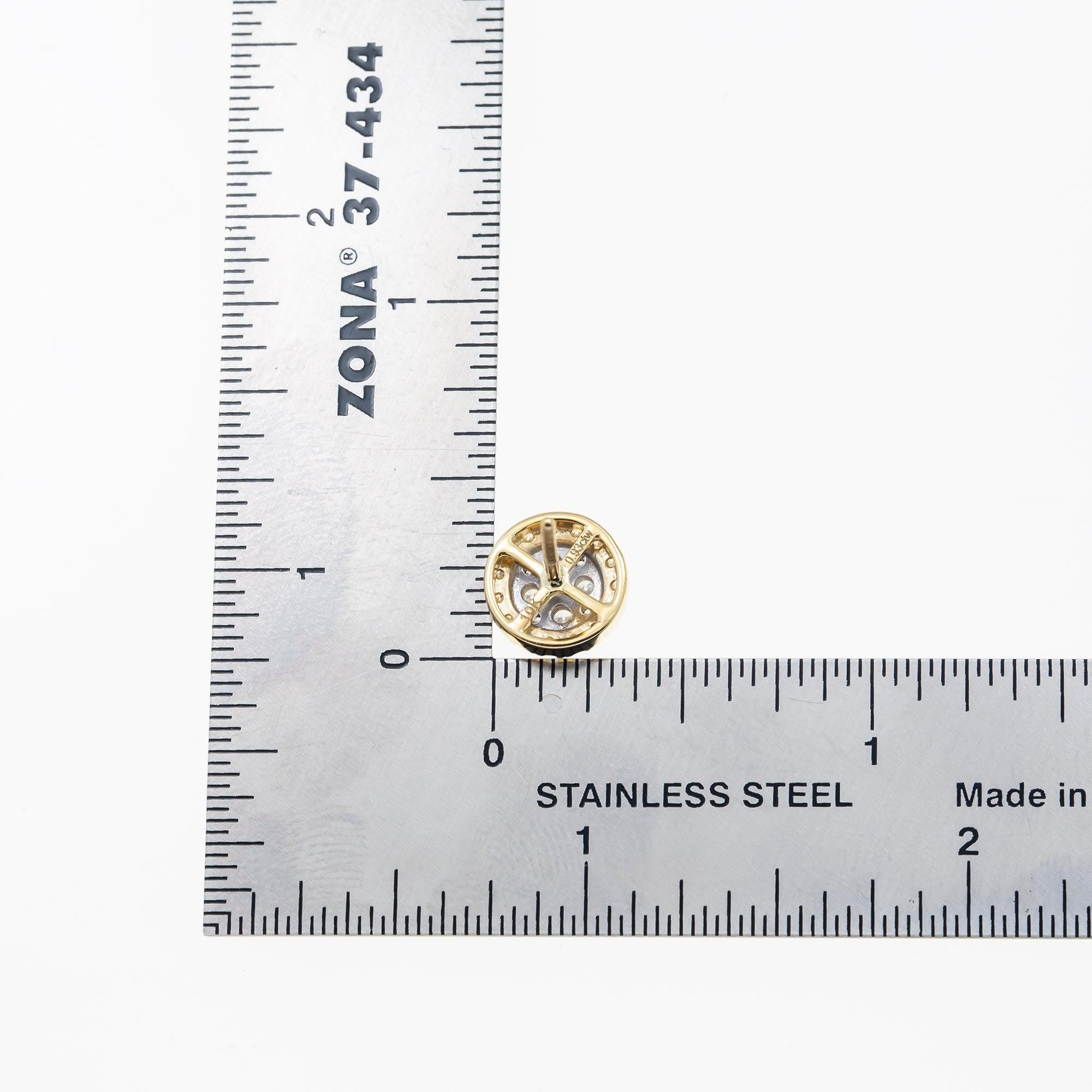 10K GOLD ROUND DIAMOND CLUSTER EARRINGS 0.93 CTW