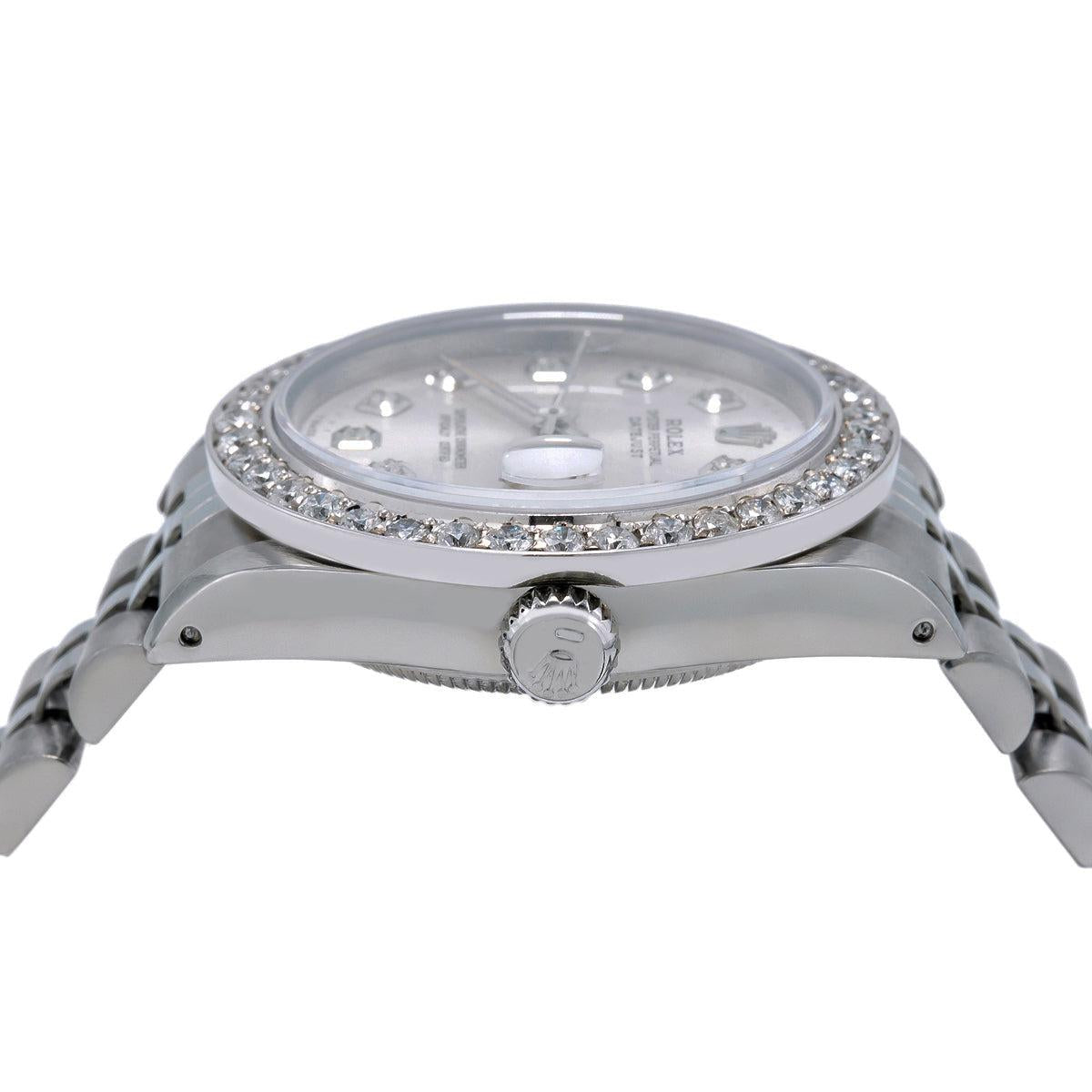 Rolex Datejust 68274 31MM Silver Dial With 1.05 CT Diamond Bezel