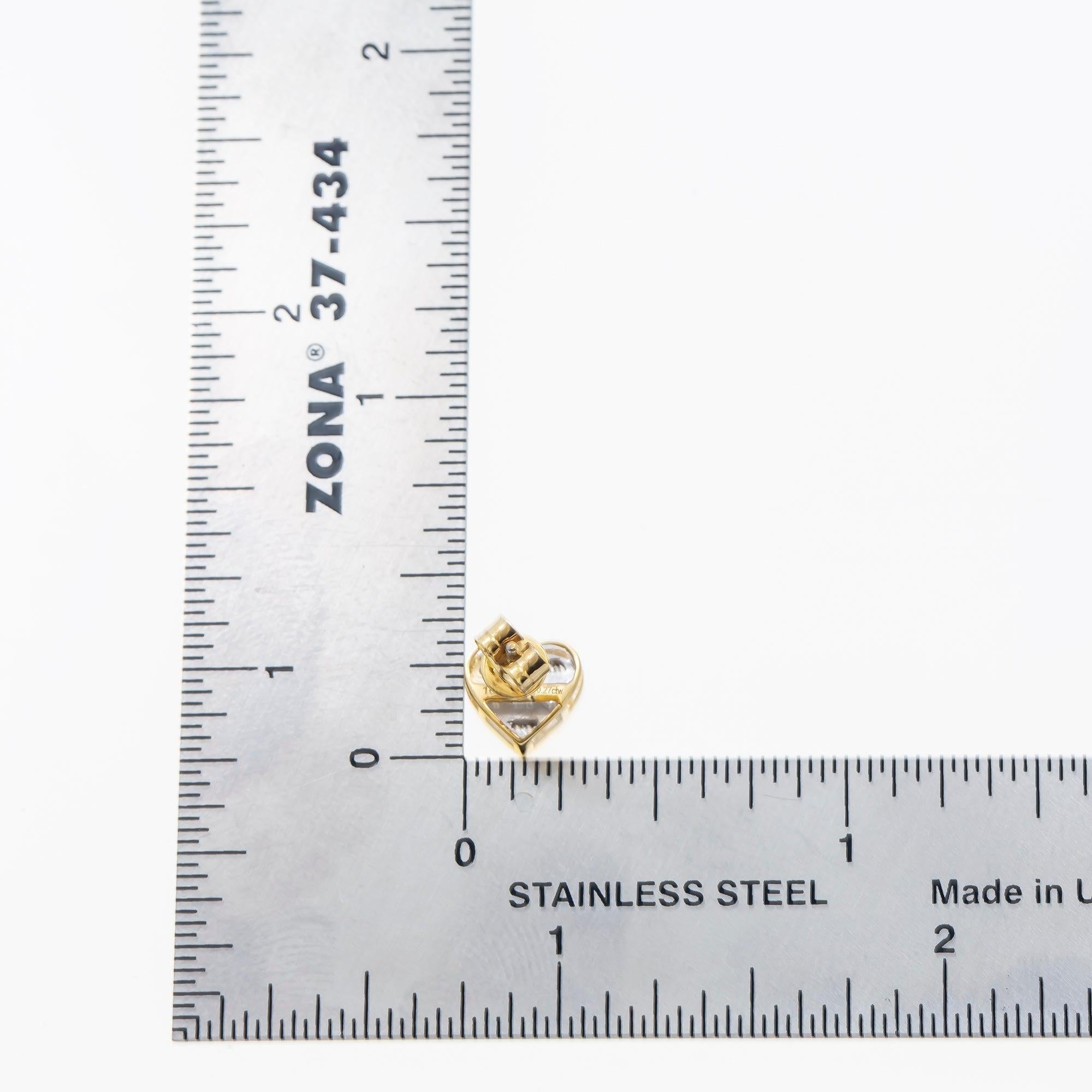 10K GOLD ROUND AND BAGUETTE DIAMOND HEART EARRINGS 0.27 CTW