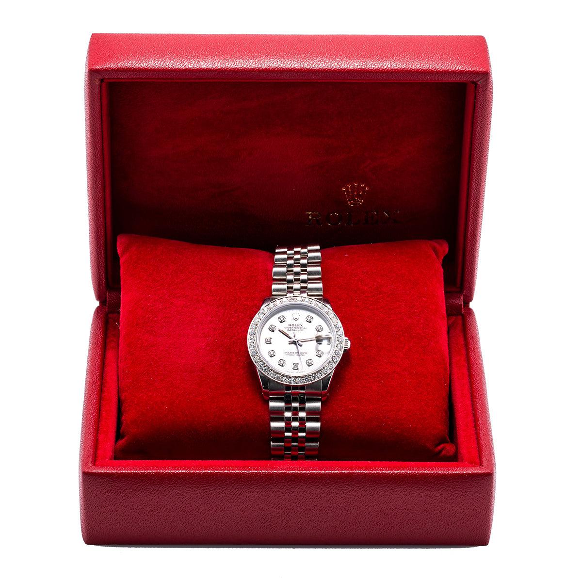 Rolex Datejust 68274 31MM Silver Dial With 1.05 CT Diamond Bezel