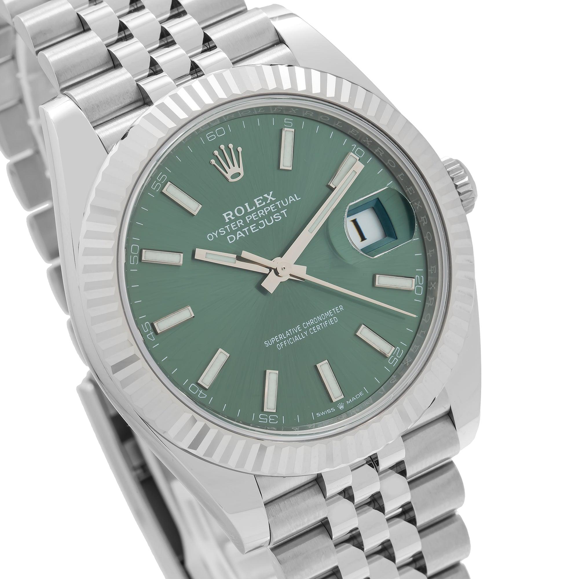 Rolex Datejust 126334 41MM Mint Green Dial With Jubilee Bracelet