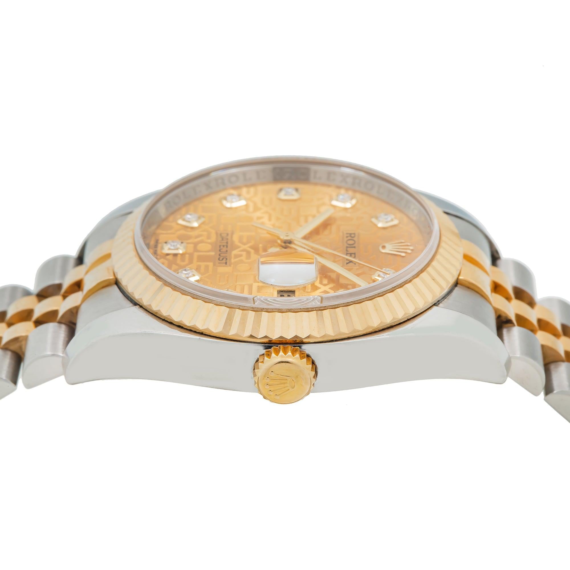 Rolex Datejust 116233 36MM Champagne Diamond Dial With Two Tone Bracelet