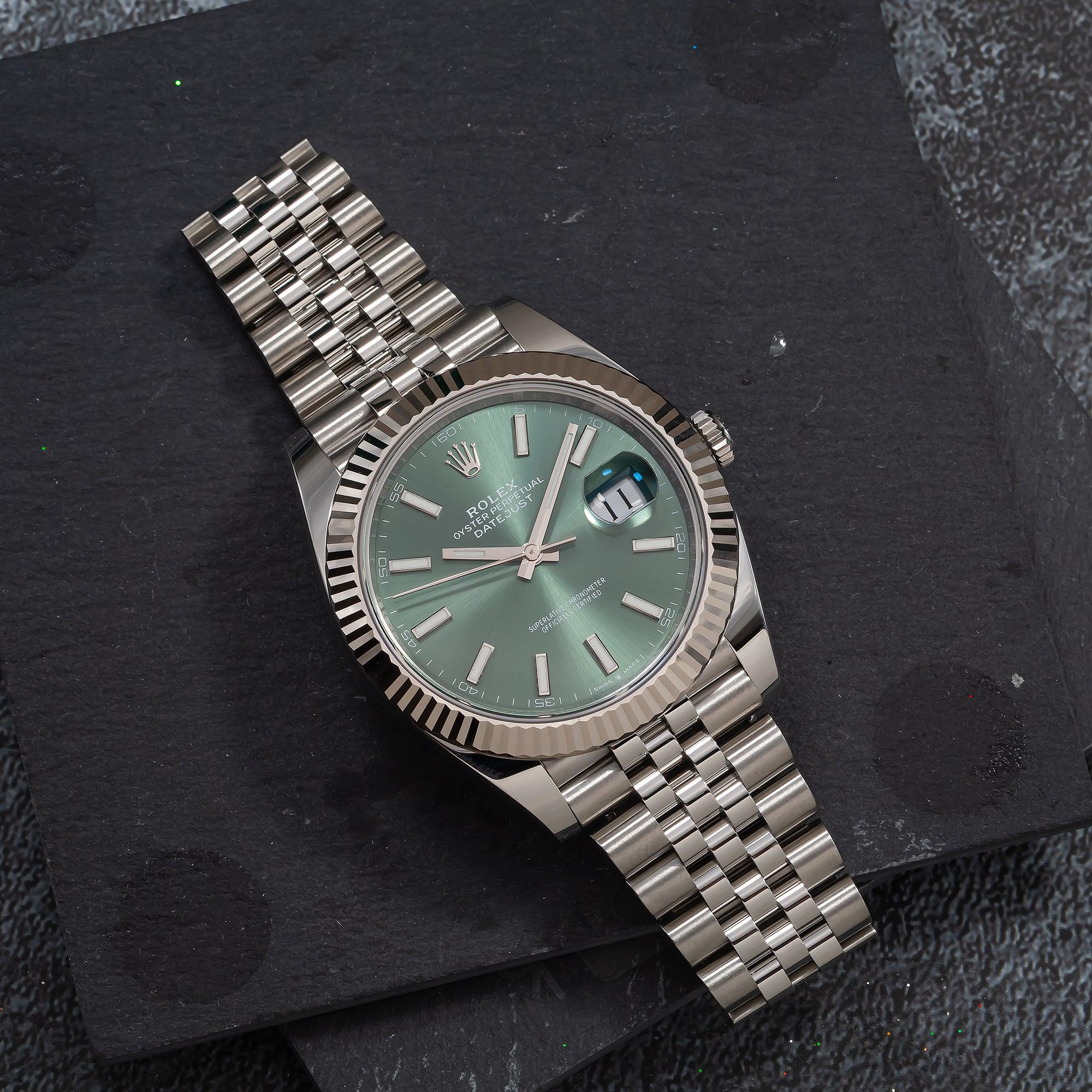 Rolex Datejust 126334 41MM Mint Green Dial With Jubilee Bracelet