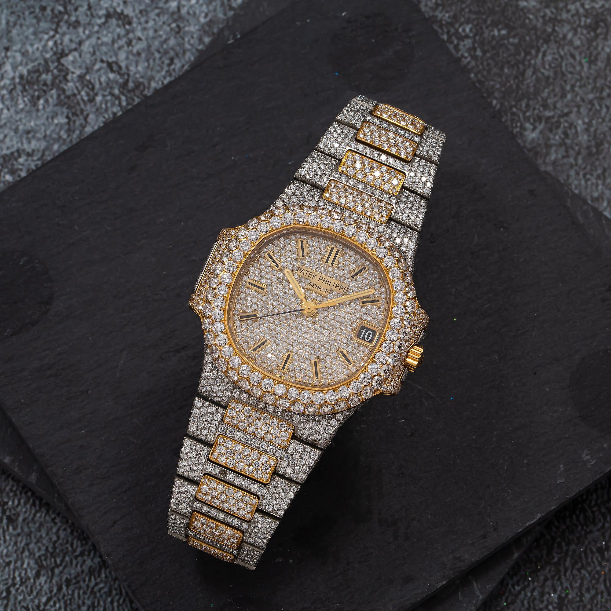 Patek Philippe Nautilus 3800/001 Diamond 37MM Dial With Diamond Bezel 22.75 CT