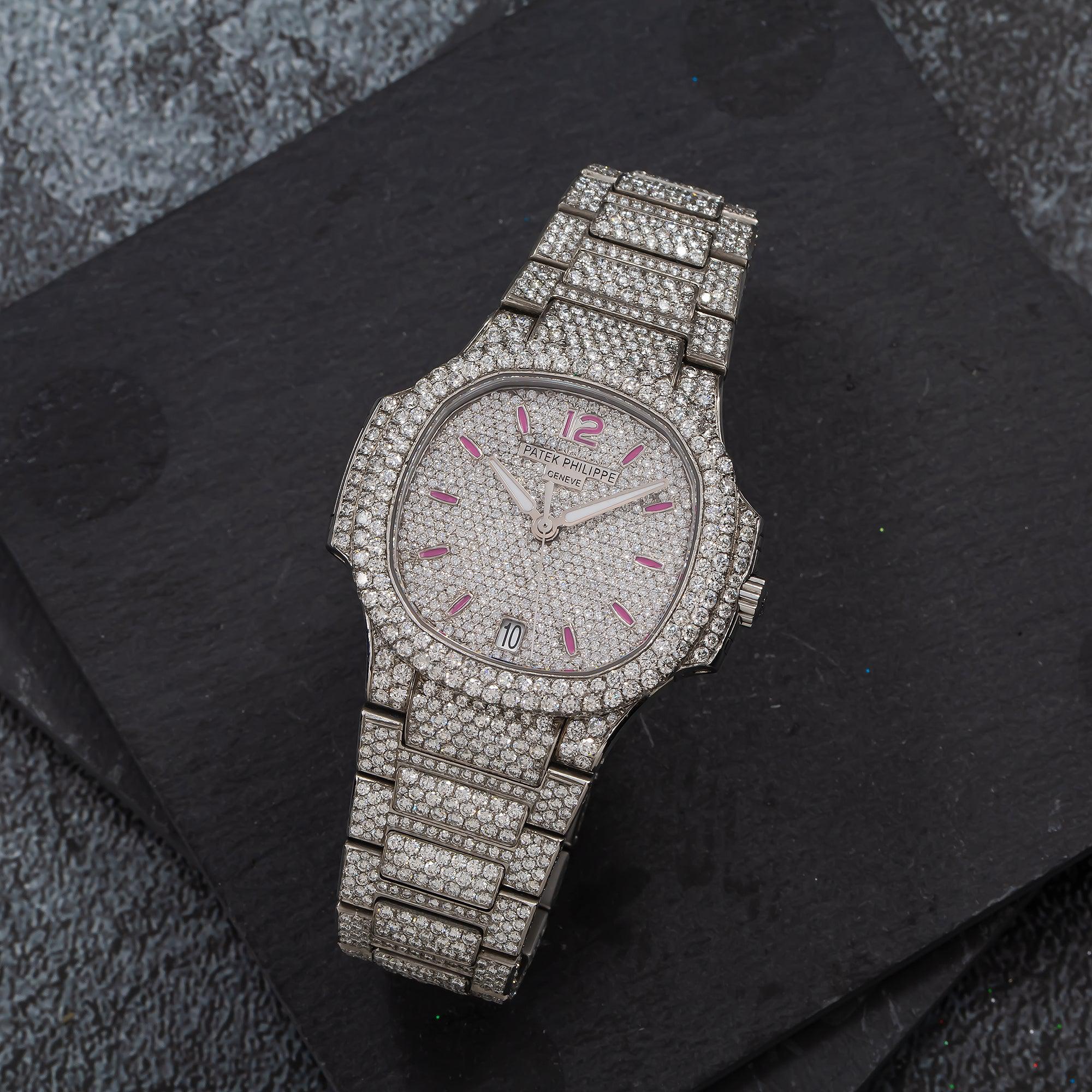 Patek Philippe Nautilus 7118/1A Diamond 35.2MM Dial With Diamond Bezel