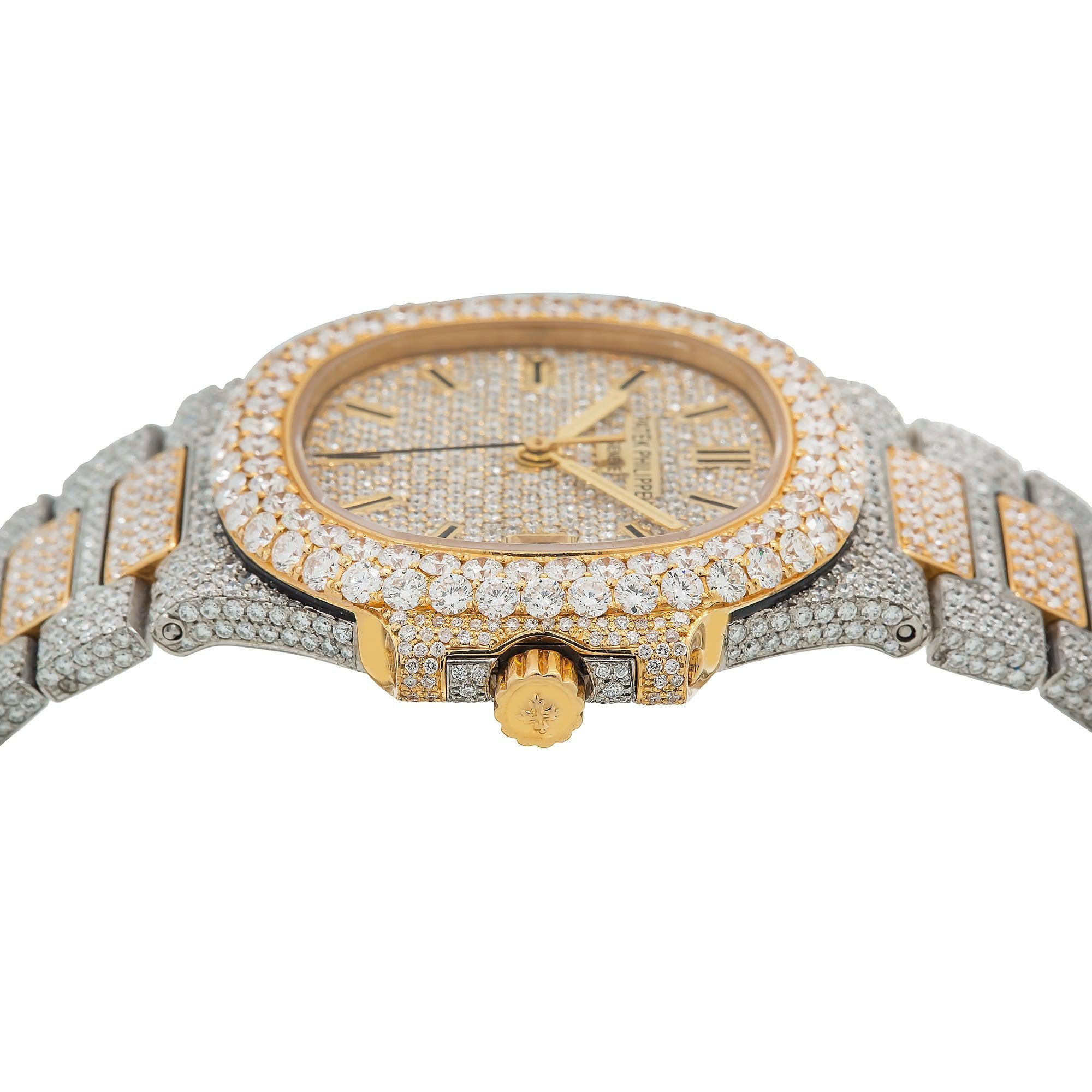 Patek Philippe Nautilus 3800/001 Diamond 37MM Dial With Diamond Bezel 22.75 CT