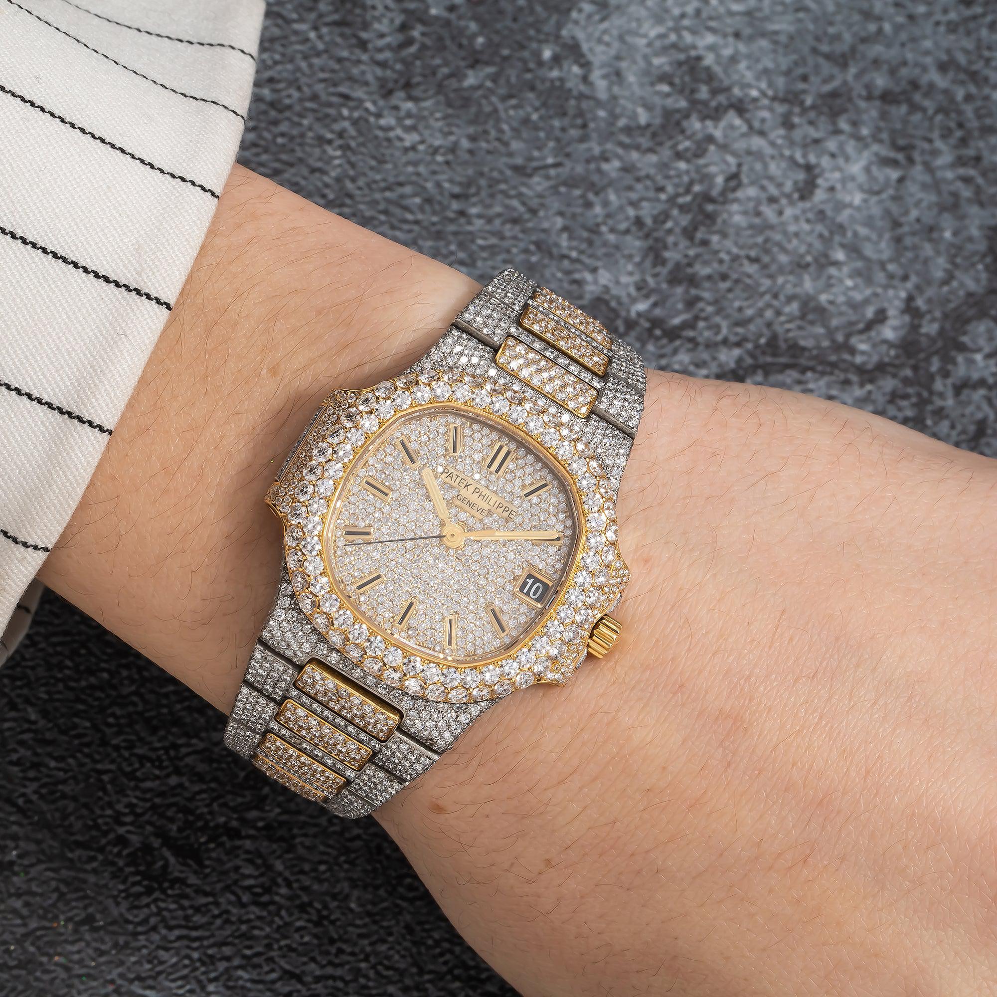 Patek Philippe Nautilus 3800/001 Diamond 37MM Dial With Diamond Bezel 22.75 CT