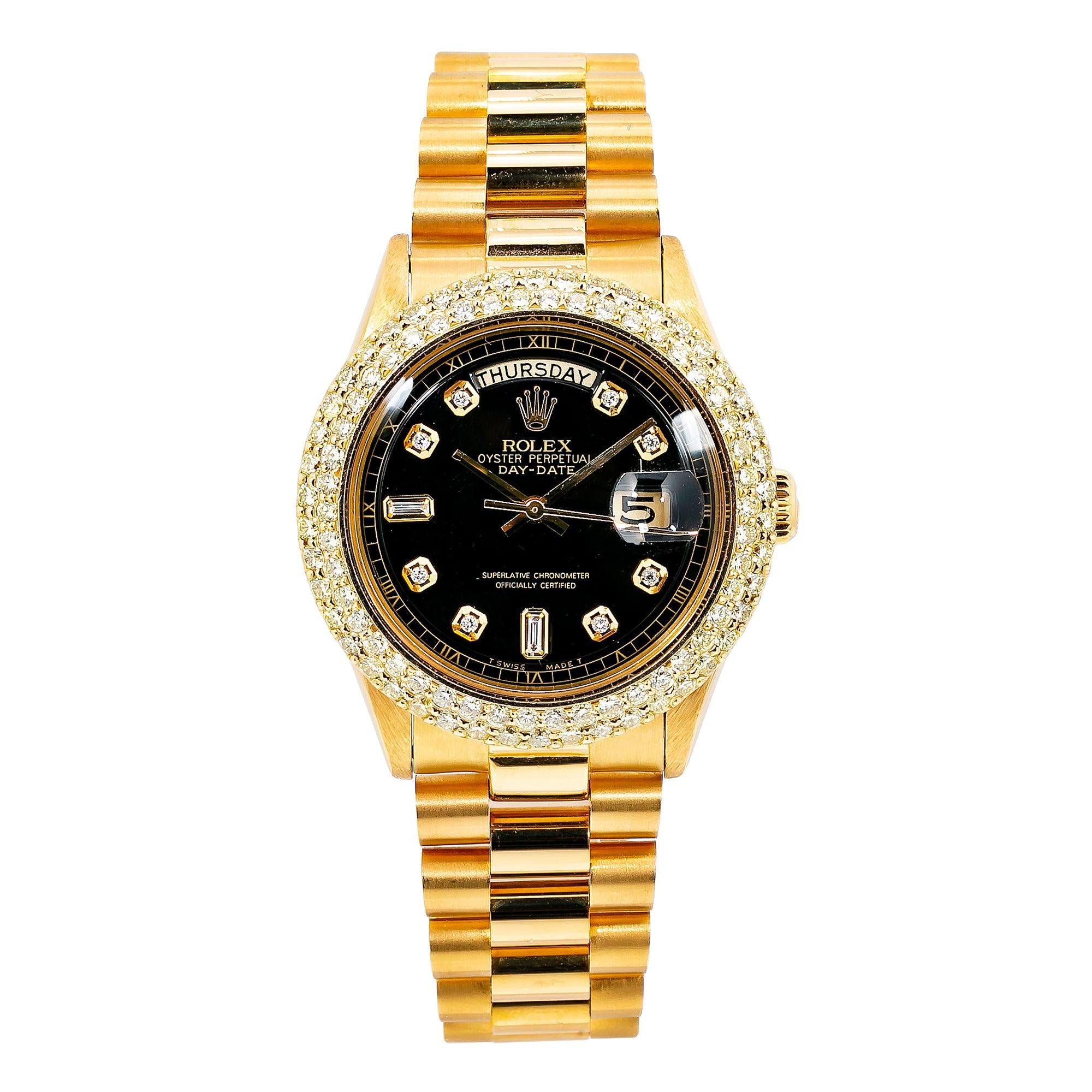 Rolex Day-Date 1803 36MM Black Diamond Dial With 3.50 CT Diamonds