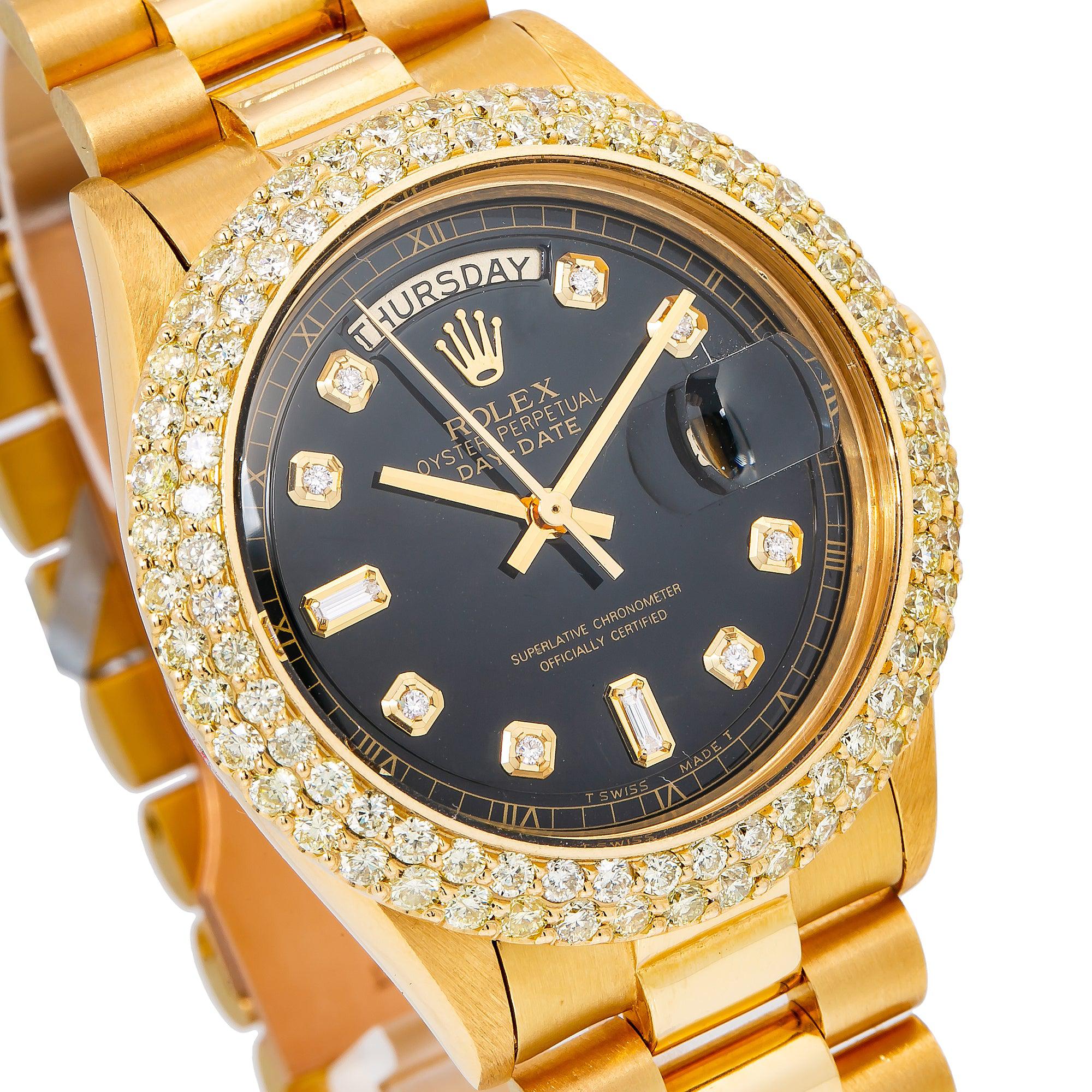 Rolex Day-Date 1803 36MM Black Diamond Dial With 3.50 CT Diamonds