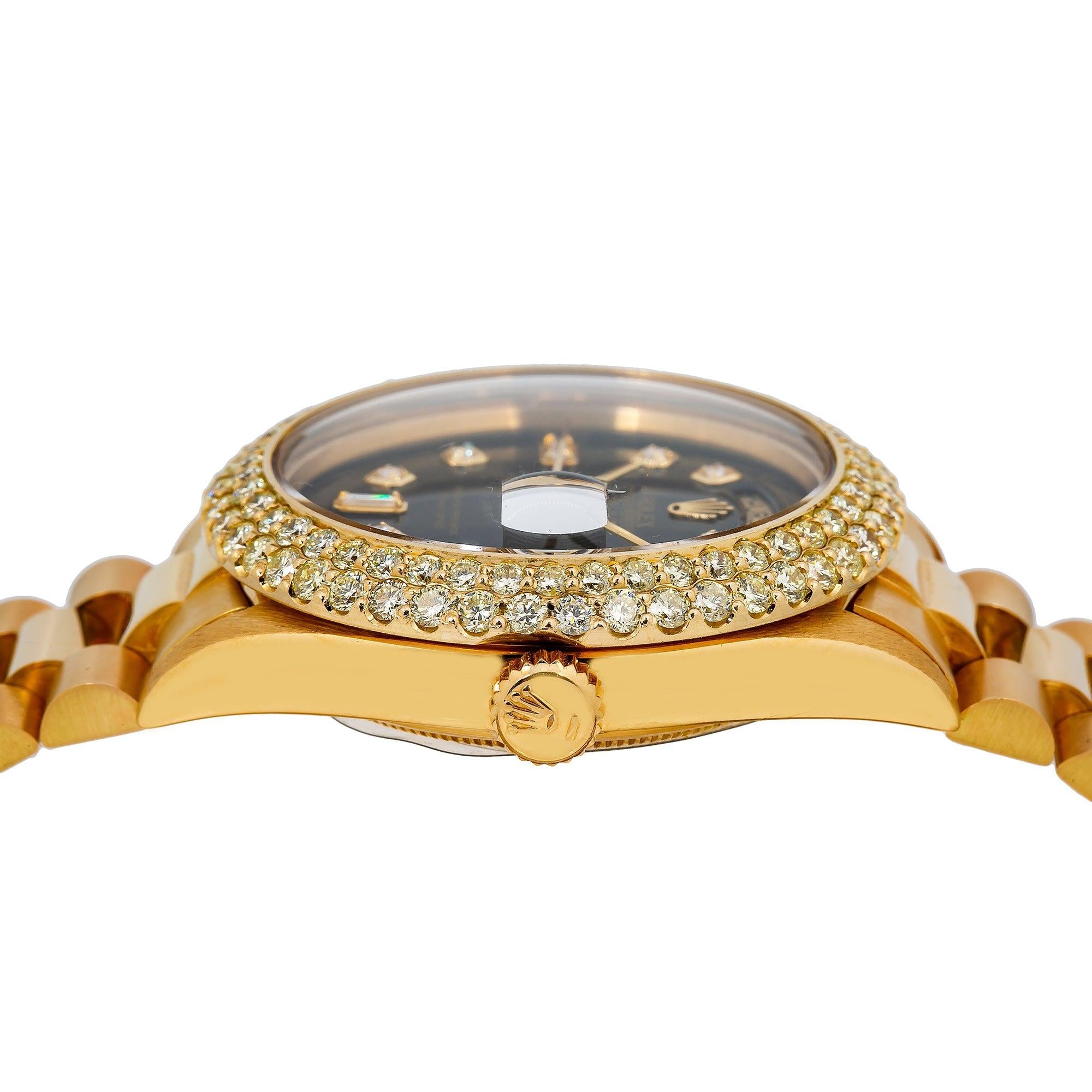 Rolex Day-Date 1803 36MM Black Diamond Dial With 3.50 CT Diamonds