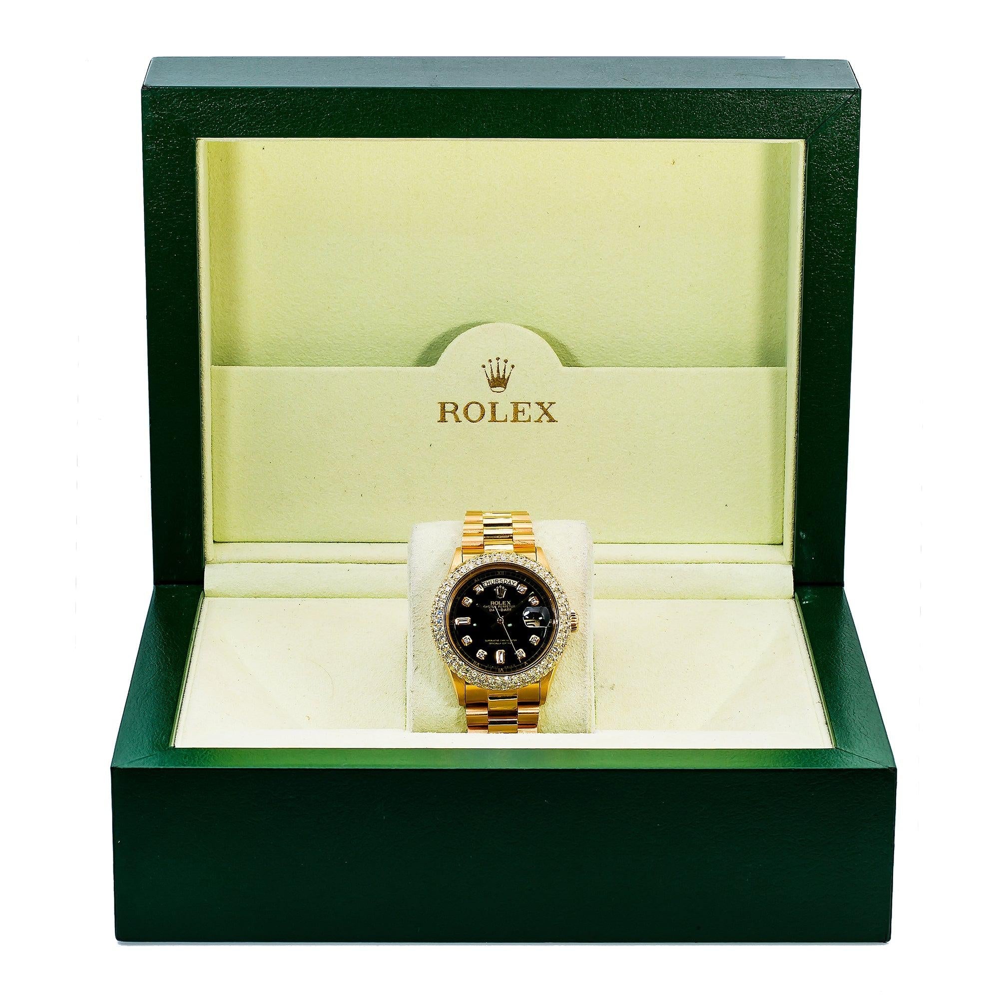 Rolex Day-Date 1803 36MM Black Diamond Dial With 3.50 CT Diamonds