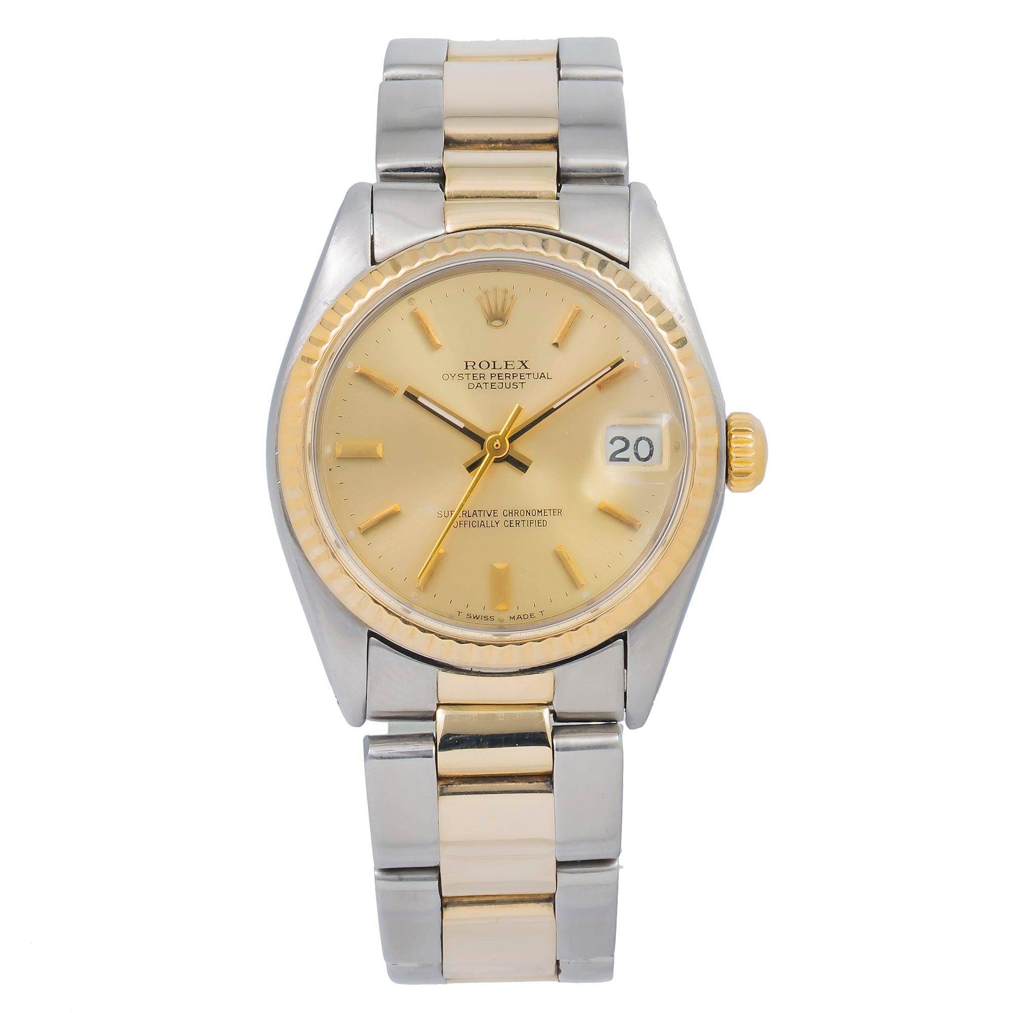 Rolex Datejust 6824 31MM Champagne Dial With Two Tone Oyster Bracelet