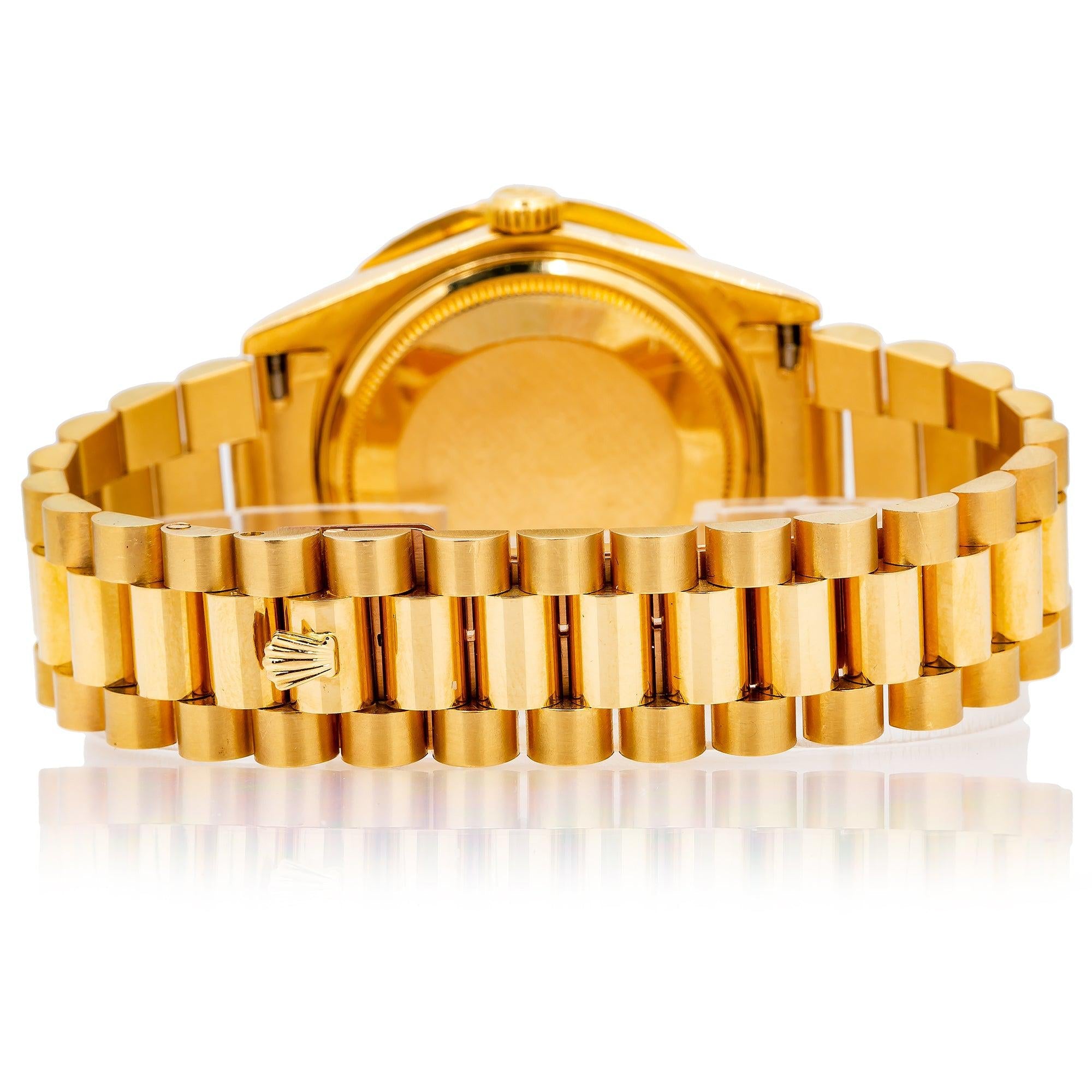 Rolex Day-Date 18038 36MM Yellow Gold Diamond Dial With Yellow Gold Bracelet