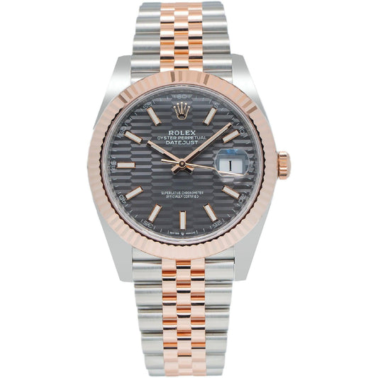 Rolex Datejust 126331 41MM Grey Textured Dial With Two Tone Bracelet