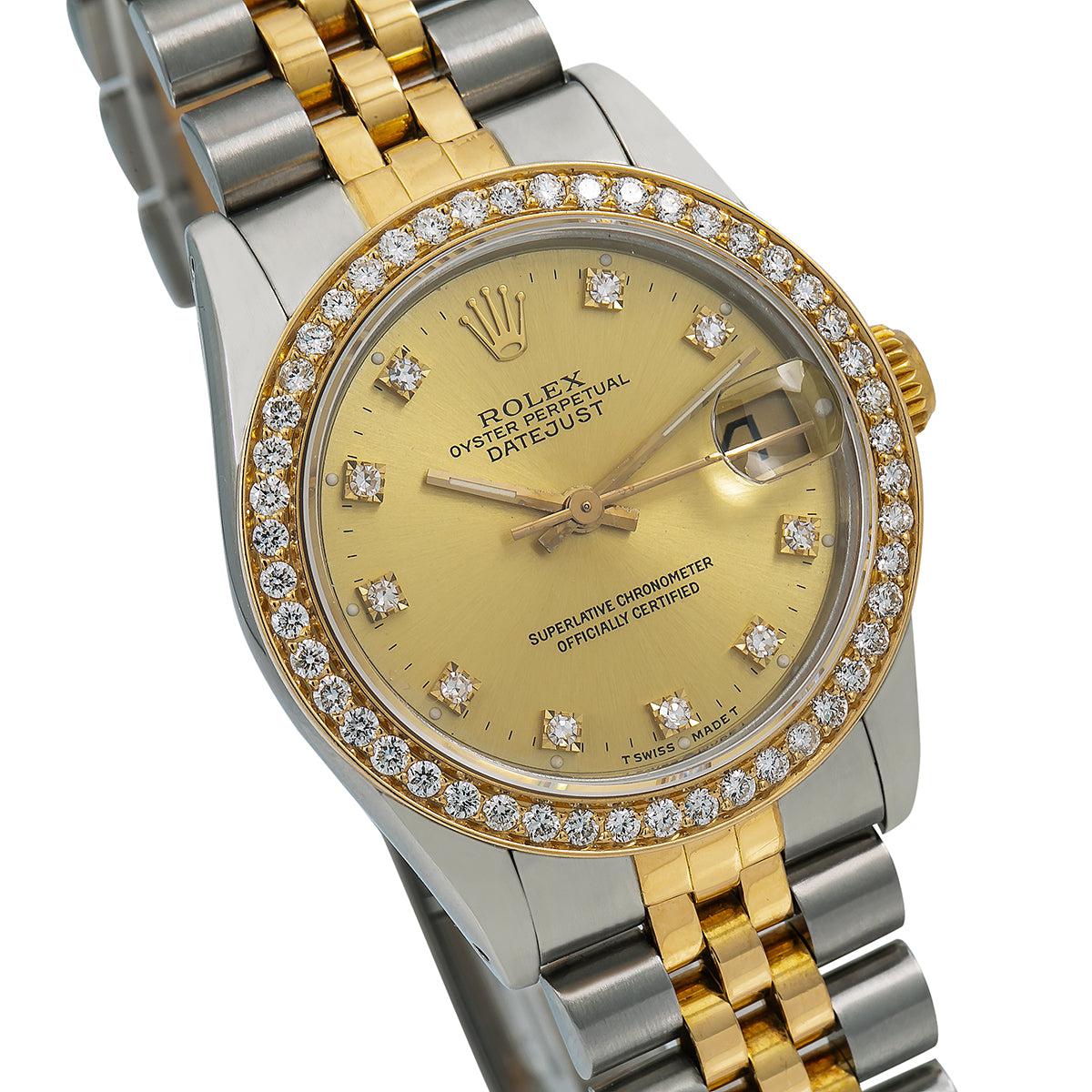 Rolex Lady-Datejust 68273 31MM Champagne Diamond Dial With 1.05 CT Diamonds