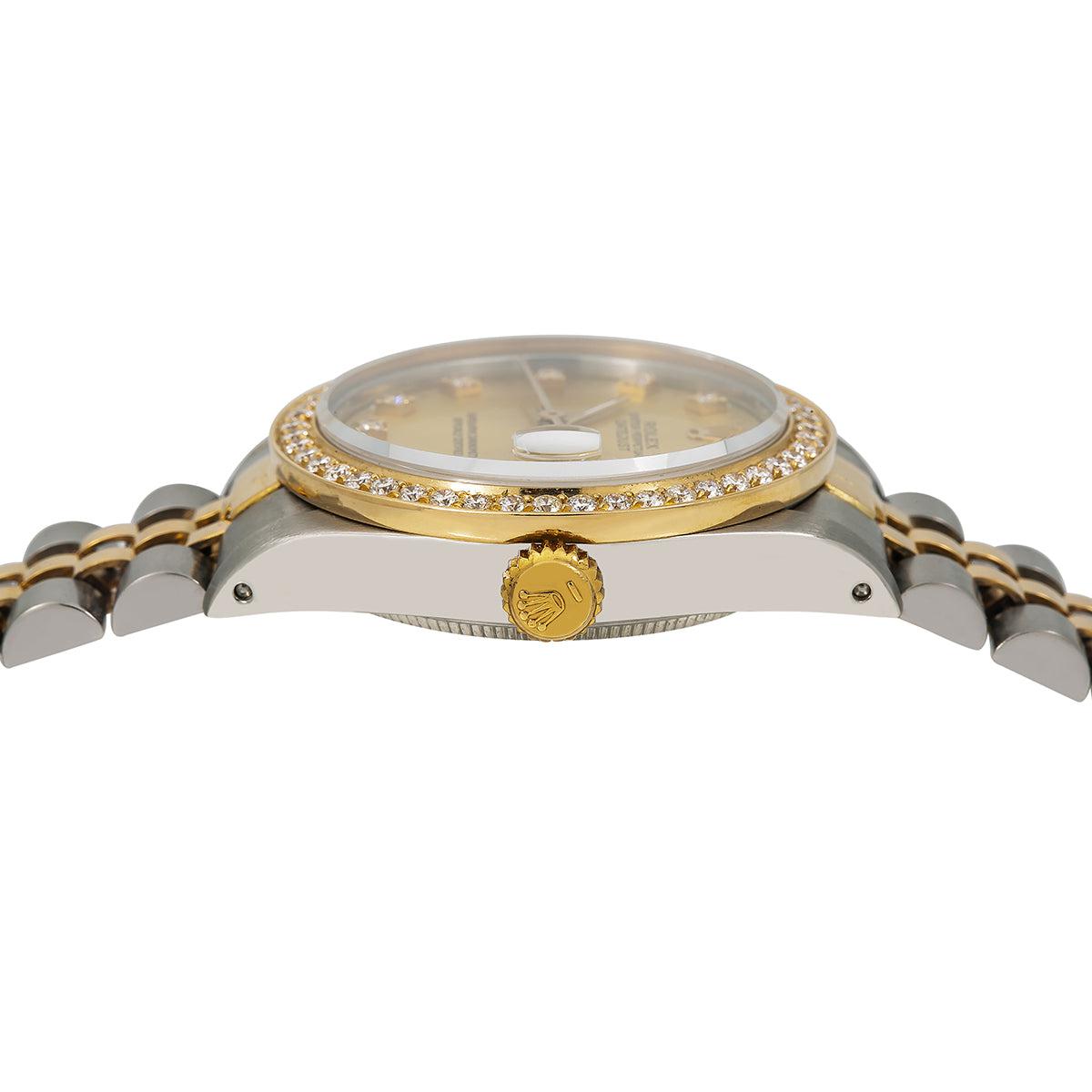 Rolex Lady-Datejust 68273 31MM Champagne Diamond Dial With 1.05 CT Diamonds