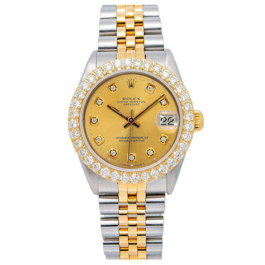 Rolex Oyster Perpetual DateJust 31MM Champagne Diamond Dial With Two Tone Bracelet