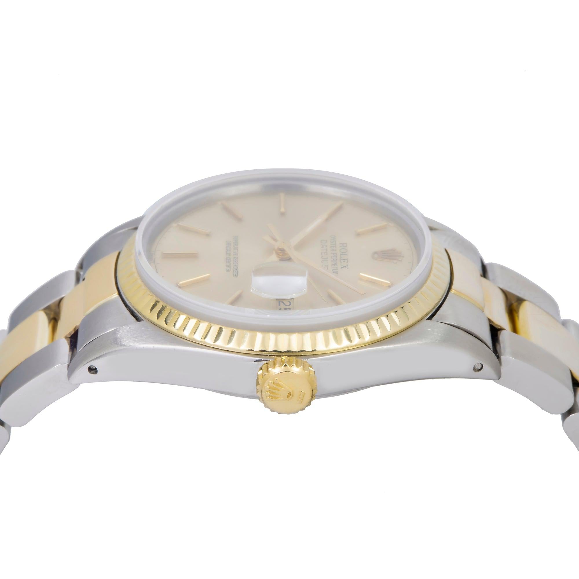 Rolex Datejust 16013 36MM Champagne Dial With Two Tone Oyster Bracelet