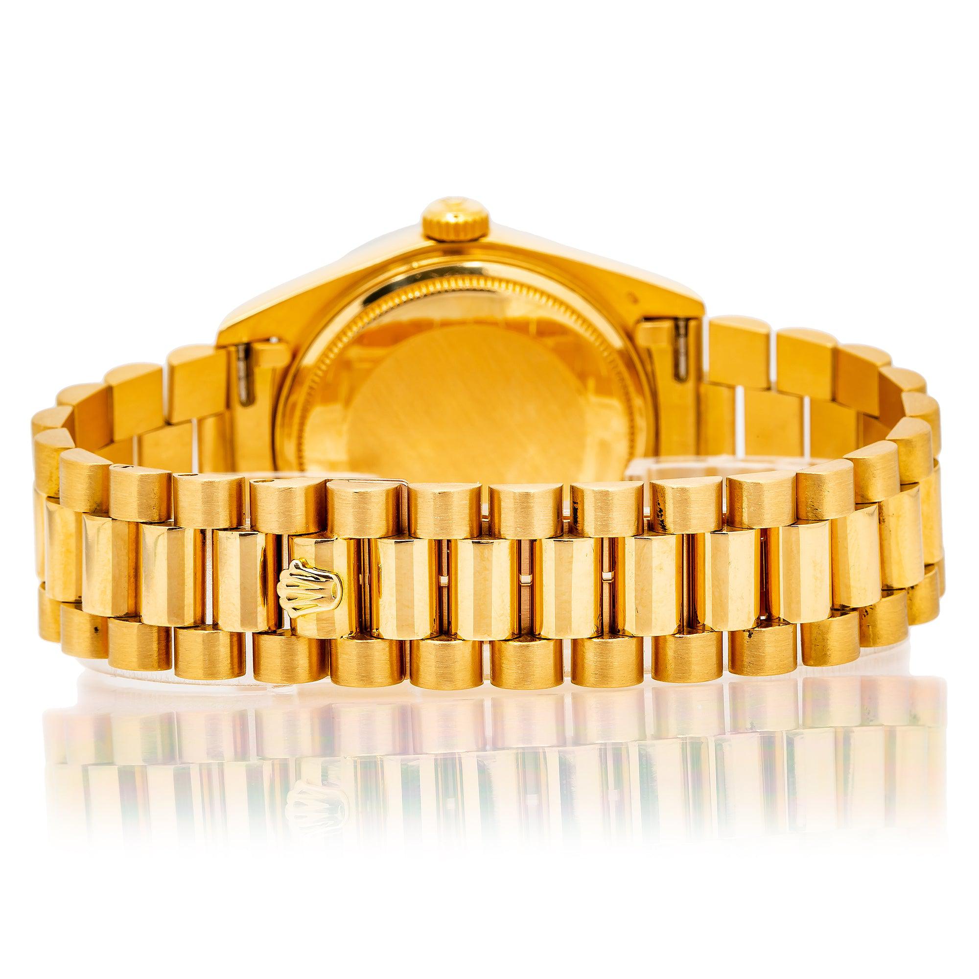 Rolex Day-Date 18038 36MM White Dial With Yellow Gold President Bracelet