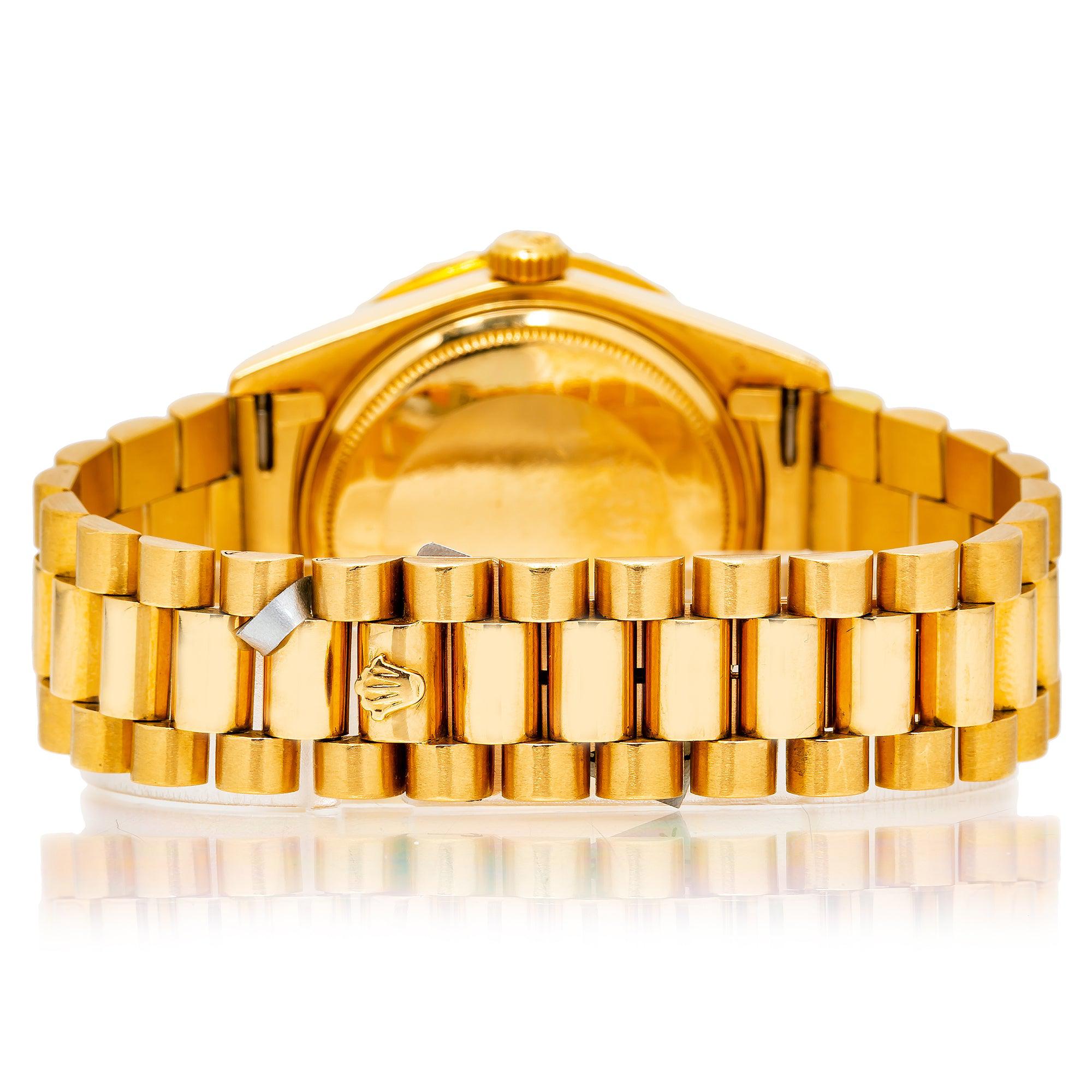 Rolex Day-Date 18038 36MM Champagne Diamond Dial With Yellow Gold President Bracelet