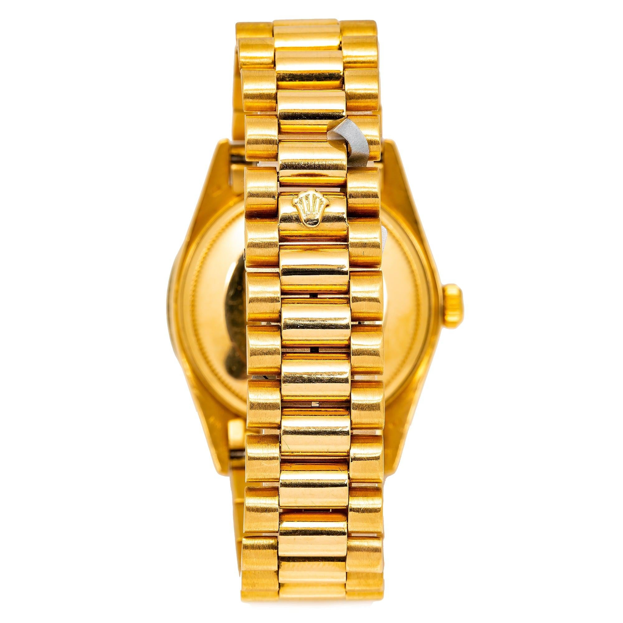 Rolex Day-Date 18038 36MM Champagne Diamond Dial With Yellow Gold President Bracelet