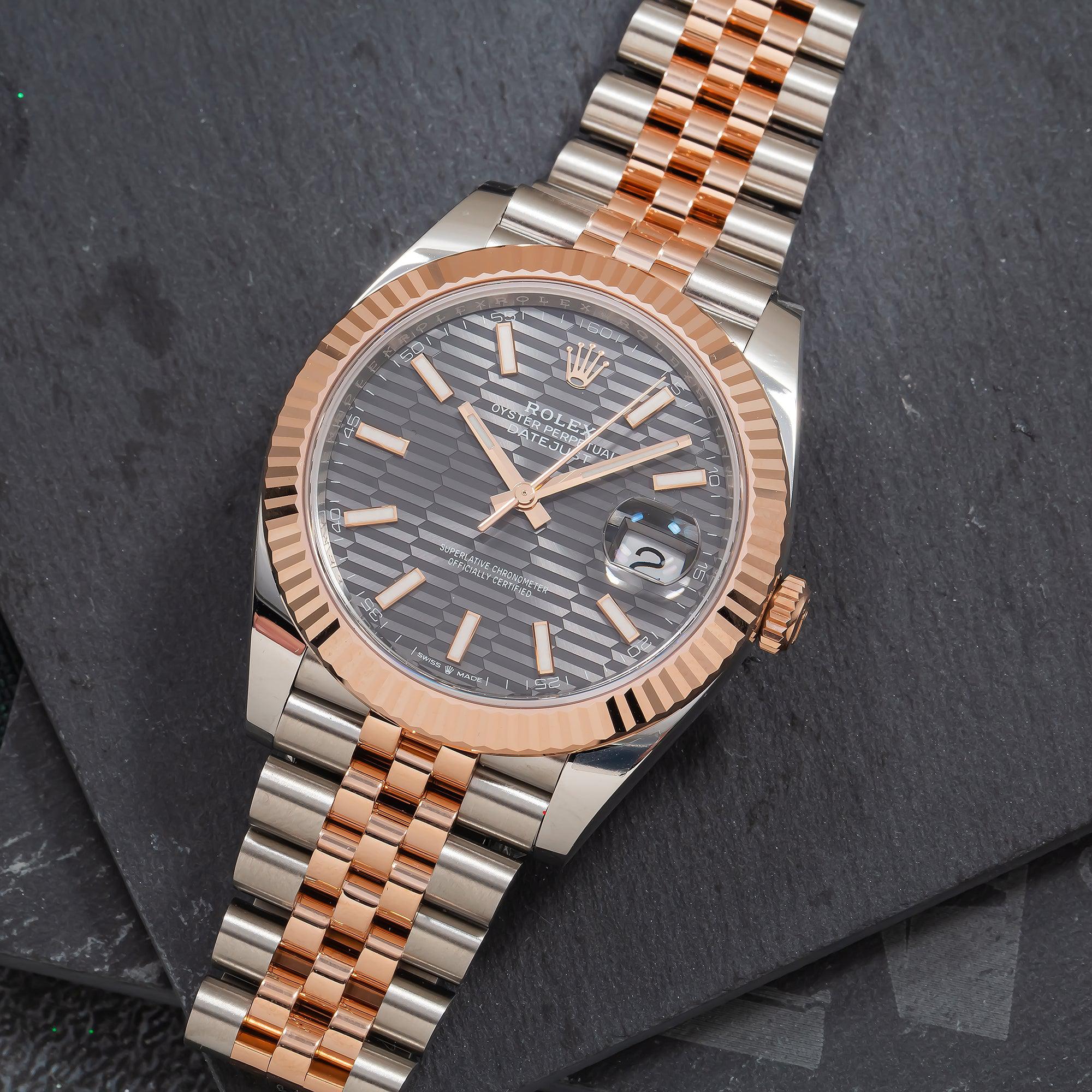 Rolex Datejust 126331 41MM Grey Textured Dial With Two Tone Bracelet