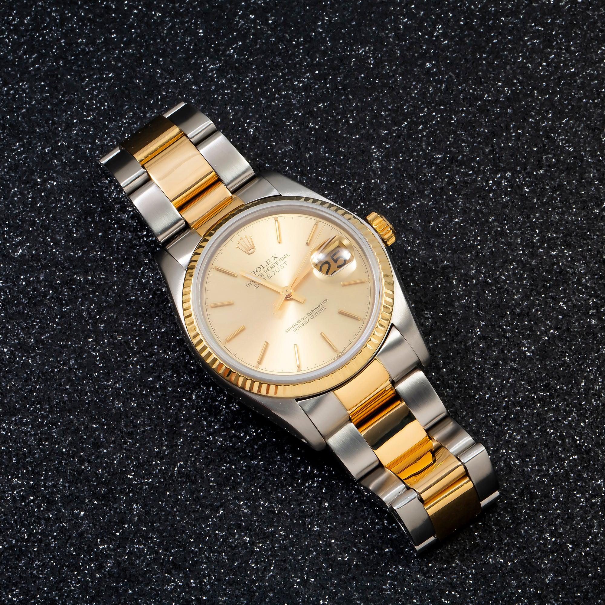 Rolex Datejust 16013 36MM Champagne Dial With Two Tone Oyster Bracelet
