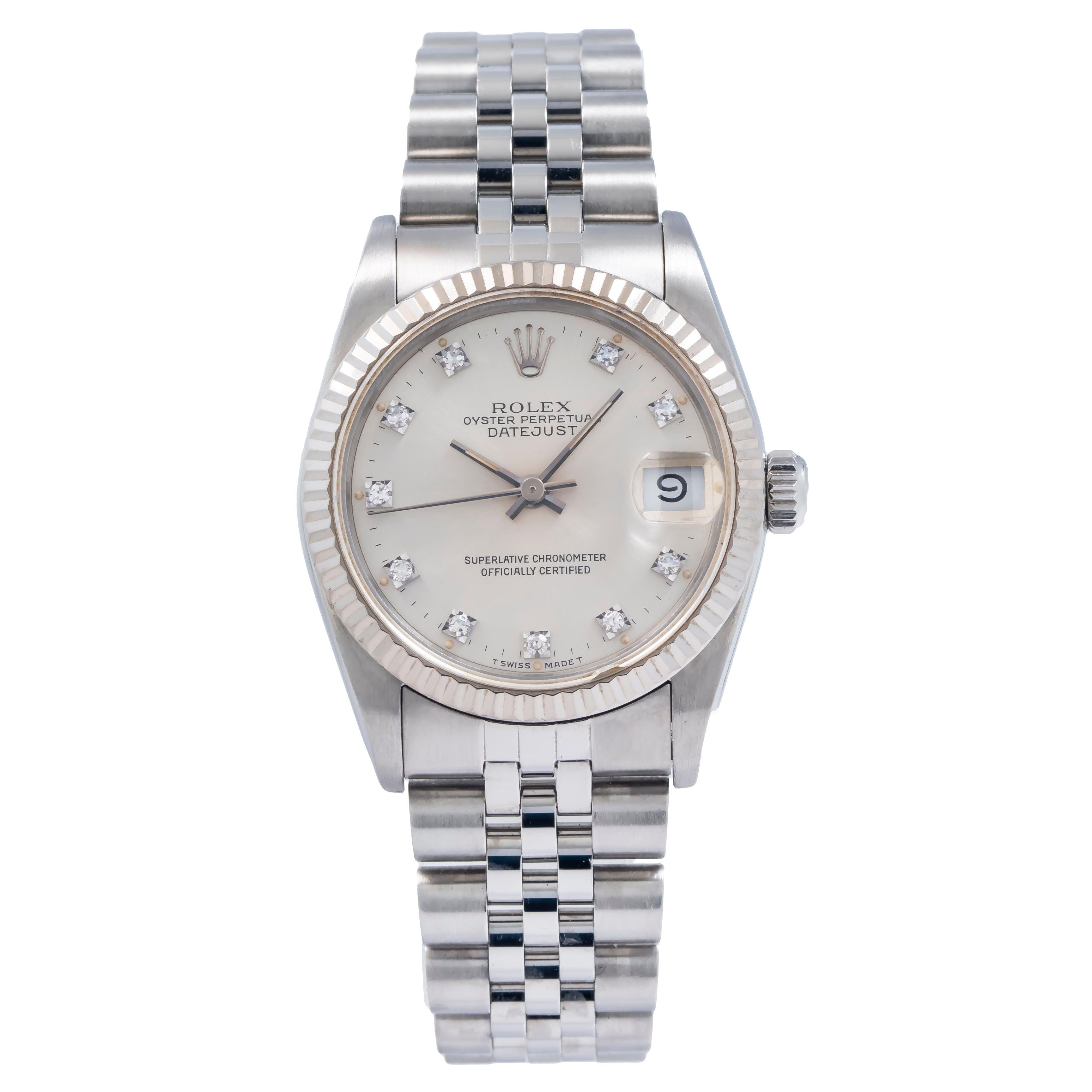 Rolex Datejust 68274 31MM Silver Diamond Dial With Jubilee Bracelet