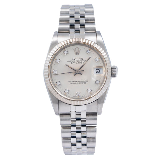 Rolex Datejust 68274 31MM Silver Diamond Dial With Jubilee Bracelet